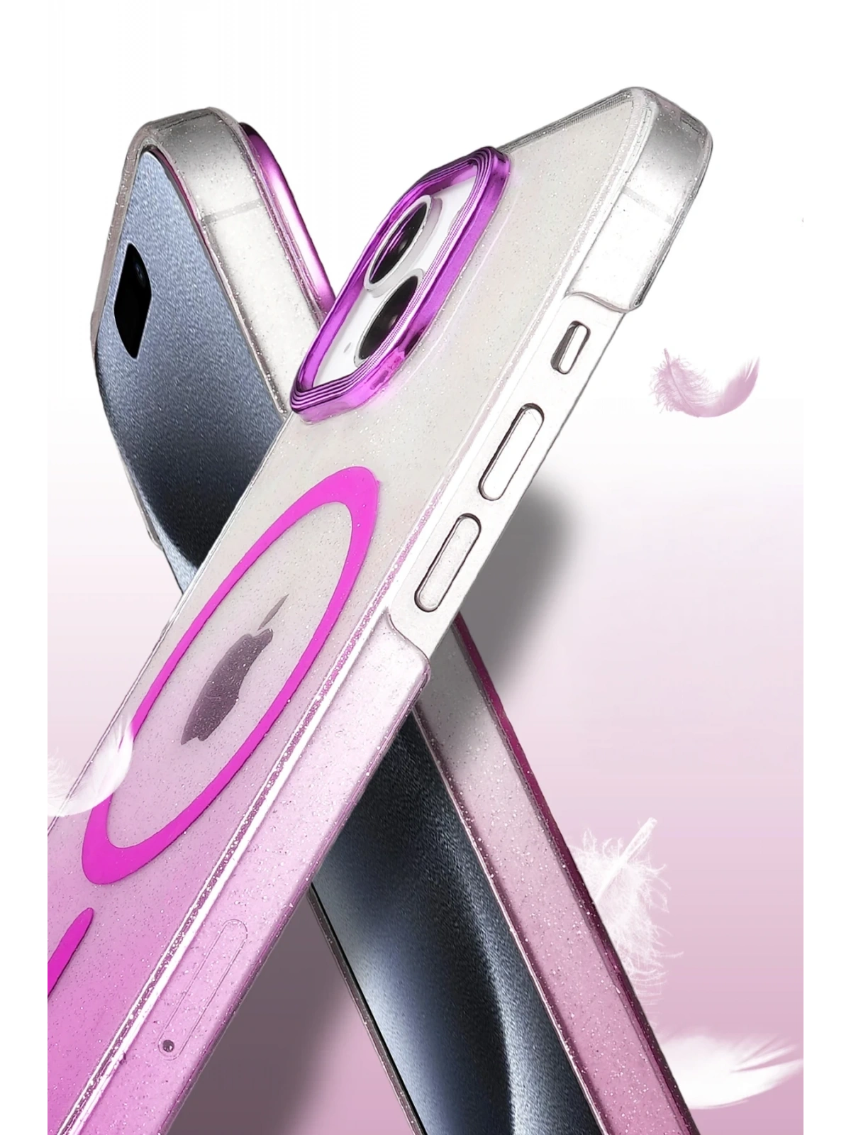 Newface Apple iPhone 15 Plus Glossy Magsafe Kapak - Mor