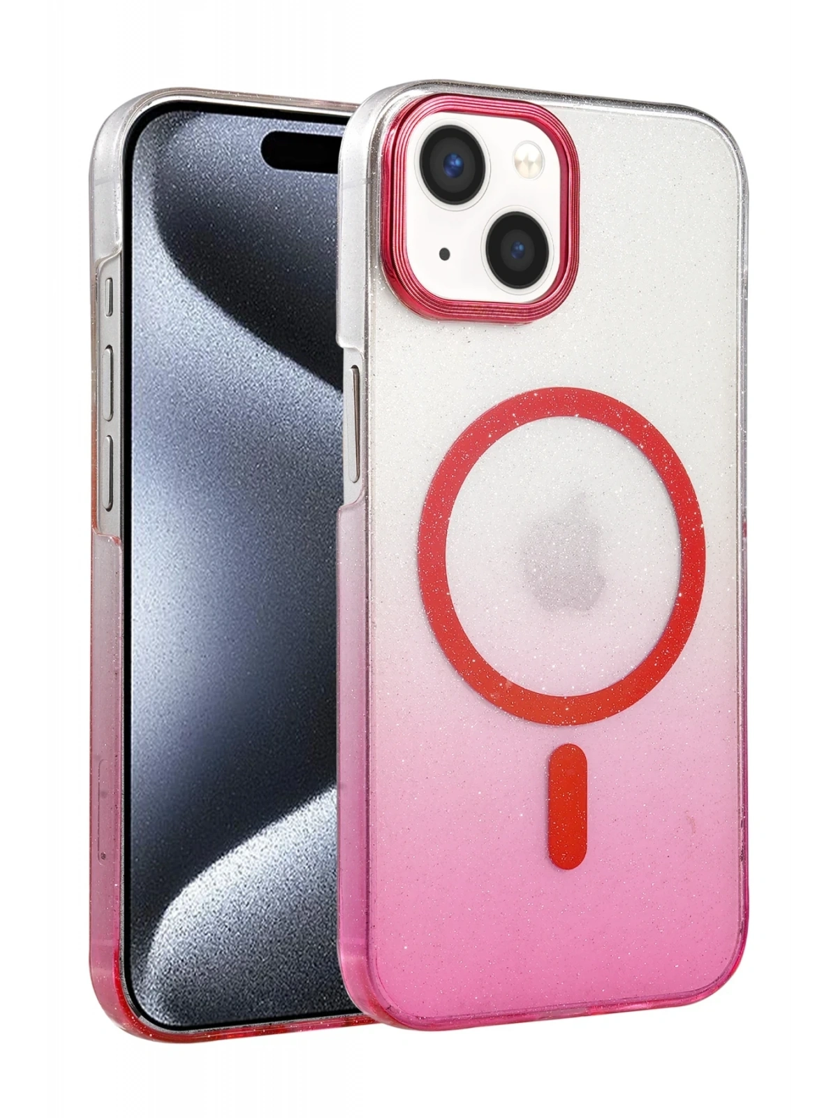 Newface Apple iPhone 15 Plus Glossy Magsafe Kapak - Pembe