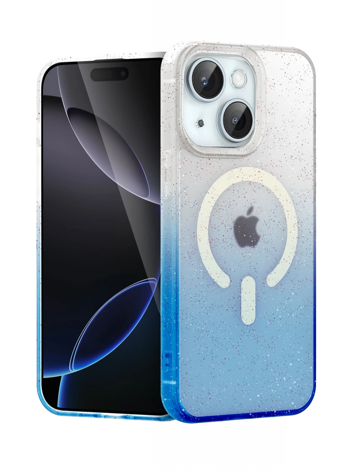 Newface Apple iPhone 15 Plus Pummel Shiny Magsafe Kapak - Mavi