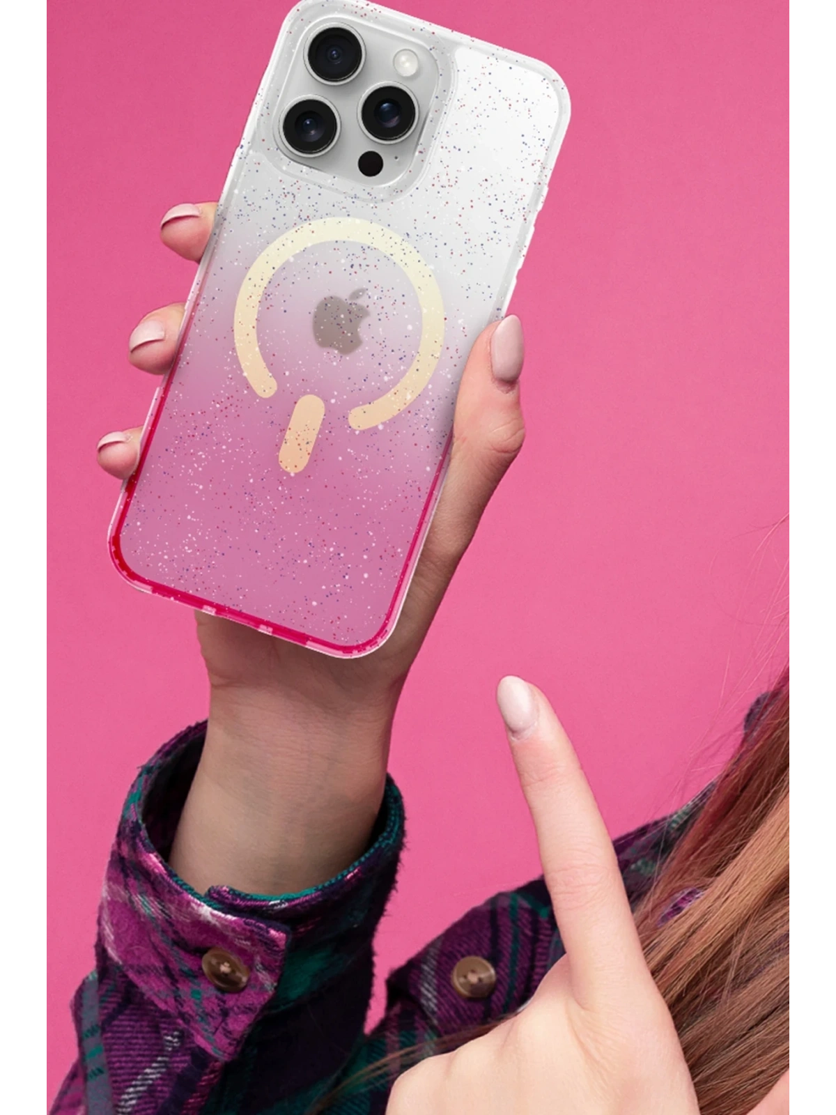 Newface Apple iPhone 15 Plus Pummel Shiny Magsafe Kapak - Mavi