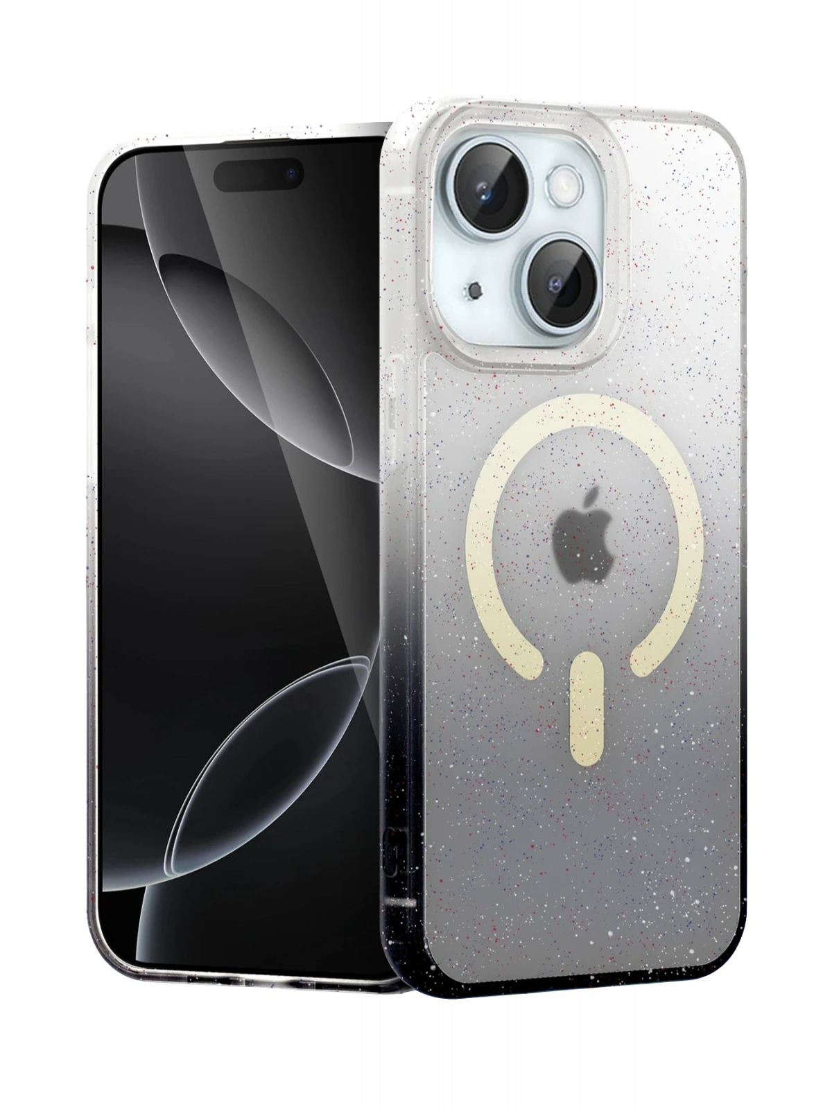 Newface Apple iPhone 15 Plus Pummel Shiny Magsafe Kapak - Siyah