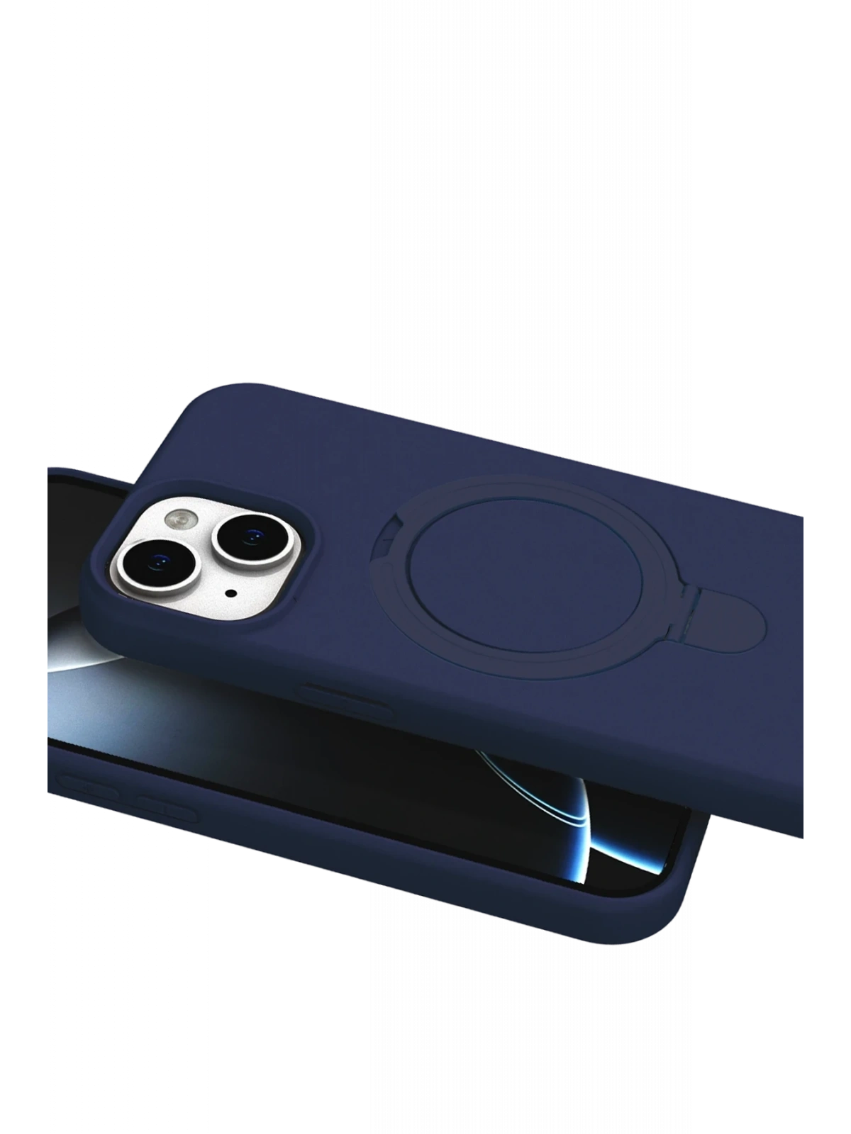 Newface Apple iPhone 15 Plus Regal Magsafe Standlı Kapak - Lacivert