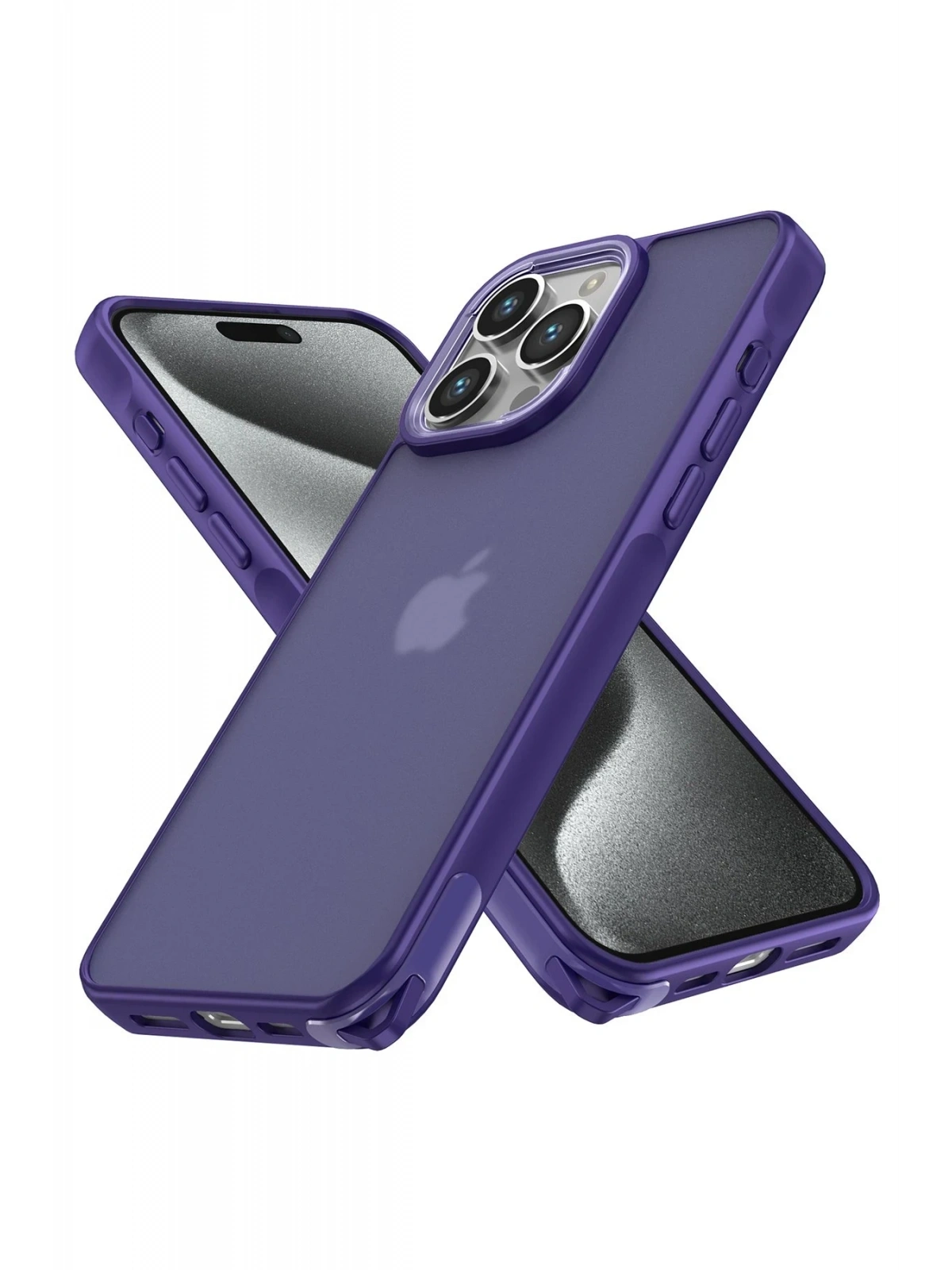 Newface Apple iPhone 15 Pro Kılıf Elegant Kapak - Derin Mor