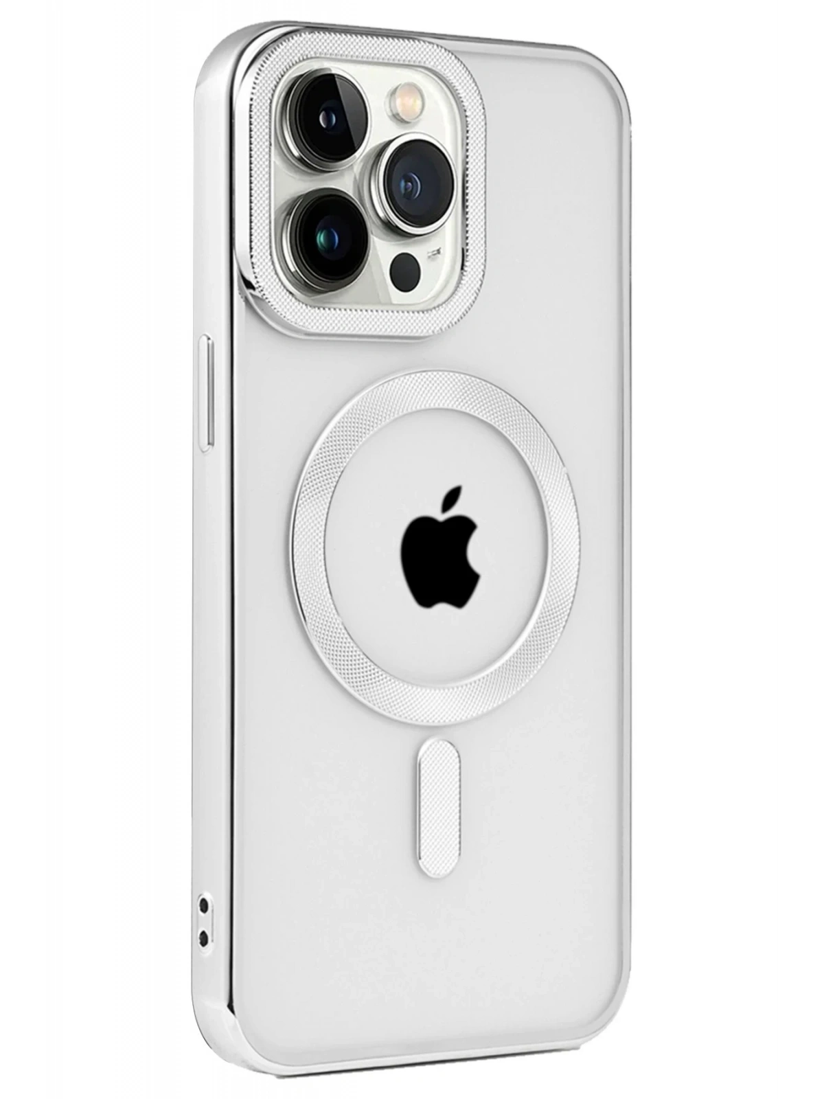 Newface Apple iPhone 15 Pro Kılıf Kronos Magsafe Kapak - Gümüş