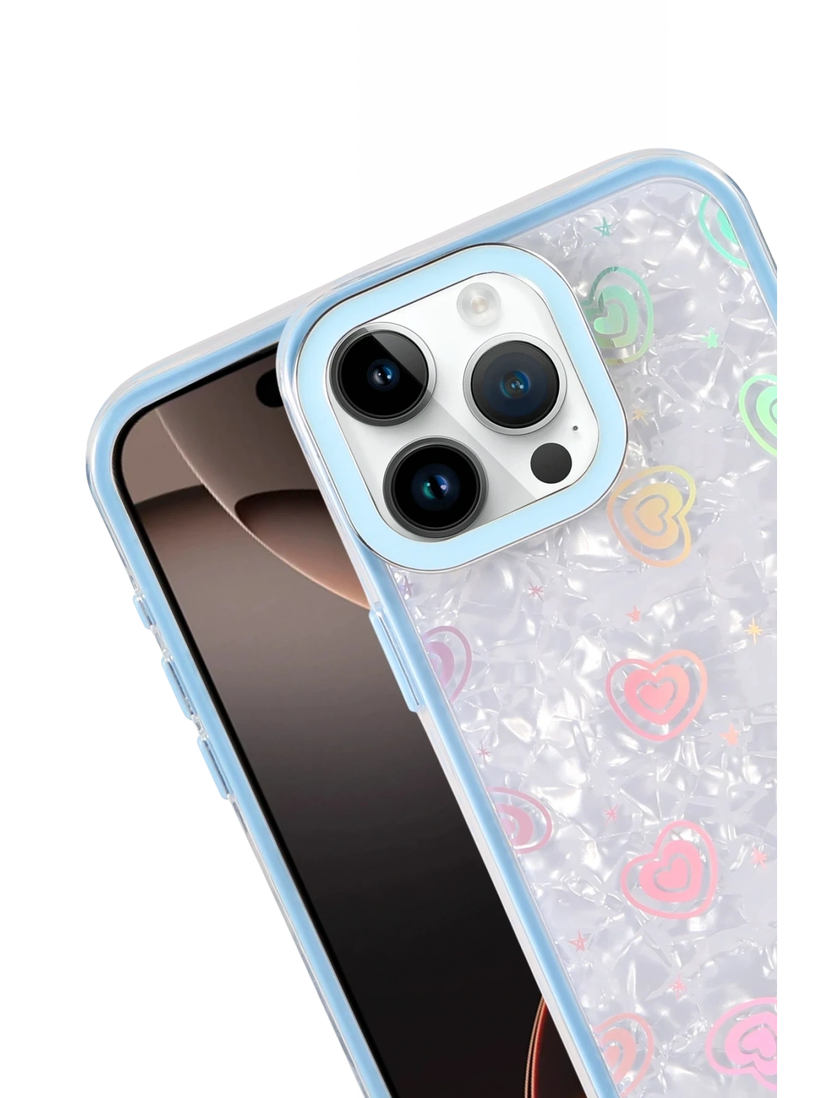 Newface Apple iPhone 15 Pro Lumi Desenli Kapak - Mavi