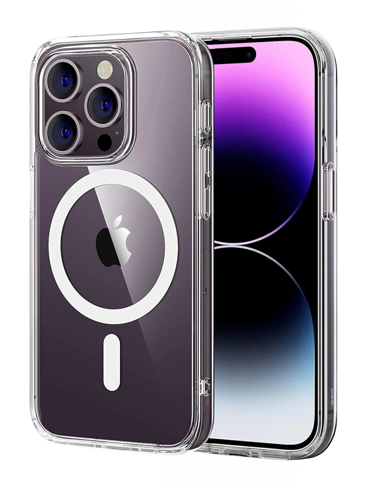 Newface Apple iPhone 15 Pro Max Combo Sert Şeffaf Magsafe Kapak - Şeffaf