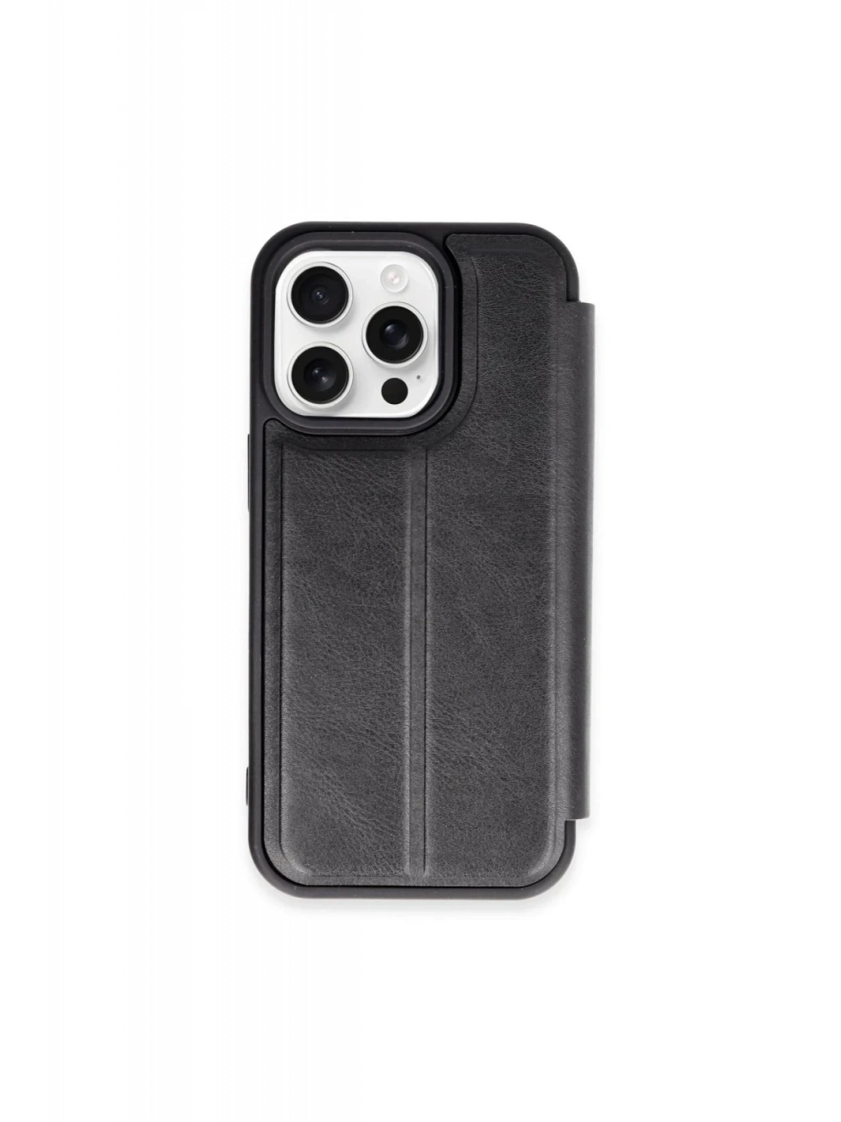Newface Apple iPhone 15 Pro Max Kılıf Flip Cover - Siyah