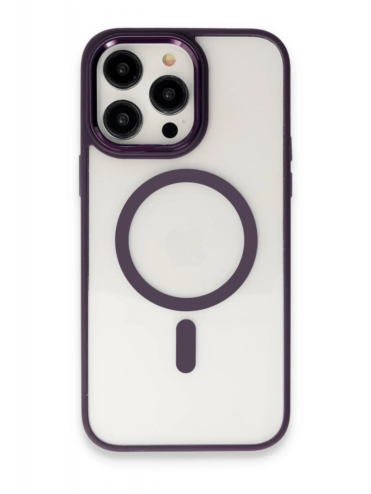 Newface Apple iPhone 15 Pro Max Kılıf Room Magneticsafe Silikon - Derin Mor