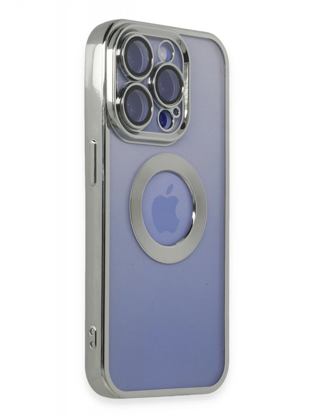 Newface Apple iPhone 15 Pro Max Kılıf Slot Silikon - Gümüş