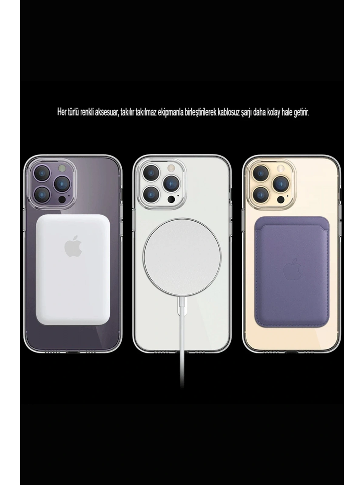 Newface Apple iPhone 15 Pro Max Kılıf Tron Şeffaf Magsafe Kapak - Şeffaf