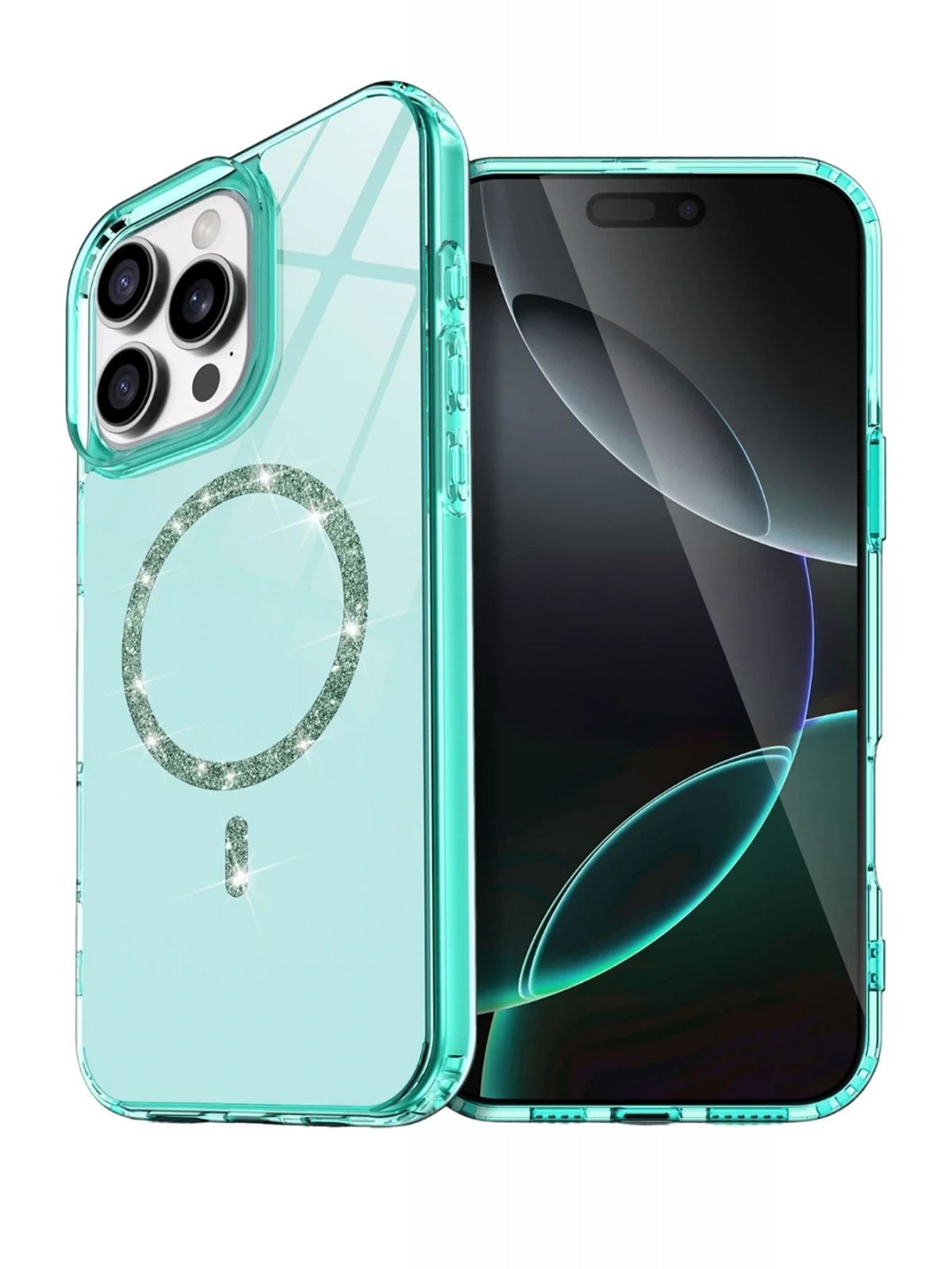 Newface Apple iPhone 15 Pro Max Live Diamond Magsafe Kapak - Yeşil