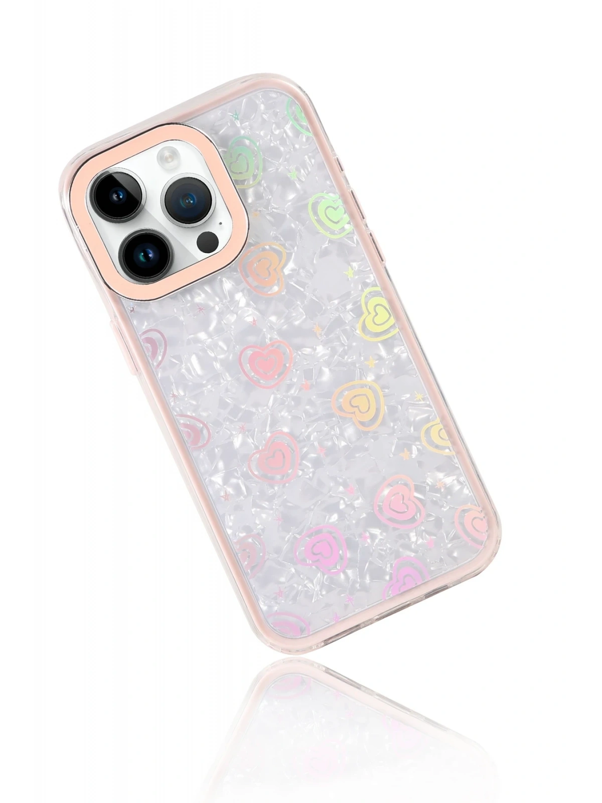 Newface Apple iPhone 15 Pro Max Lumi Desenli Kapak - Pembe