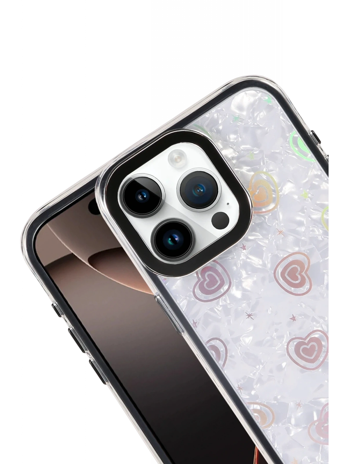 Newface Apple iPhone 15 Pro Max Lumi Desenli Kapak - Siyah