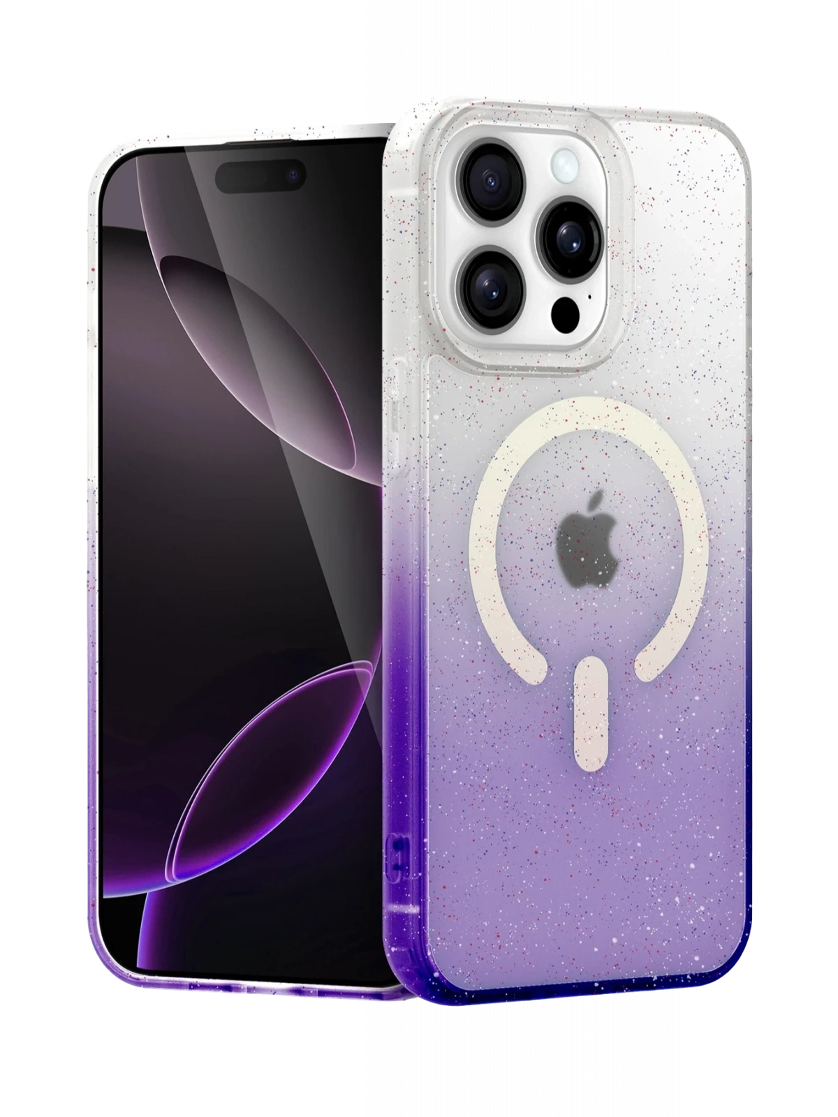 Newface Apple iPhone 15 Pro Max Pummel Shiny Magsafe Kapak - Mor