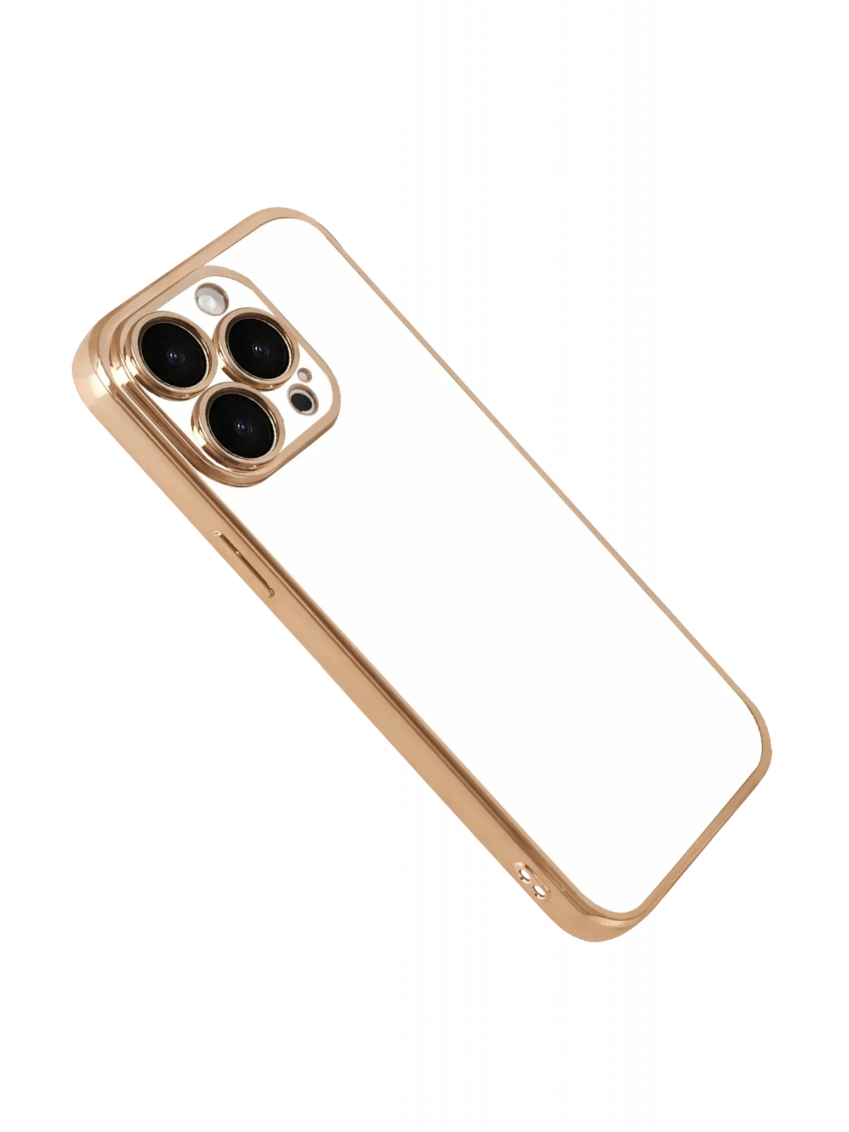 Newface Apple iPhone 15 Pro Max Razer Lensli Silikon - Gold