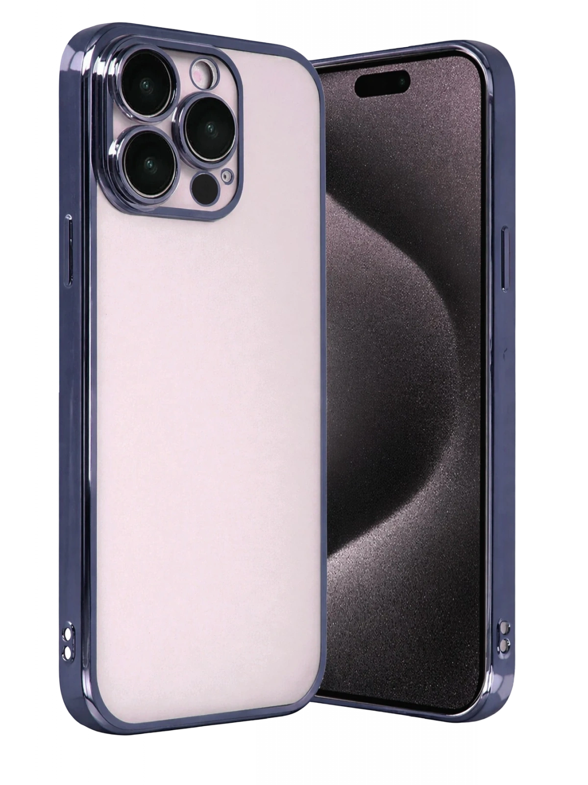Newface Apple iPhone 15 Pro Max Razer Lensli Silikon - Lacivert