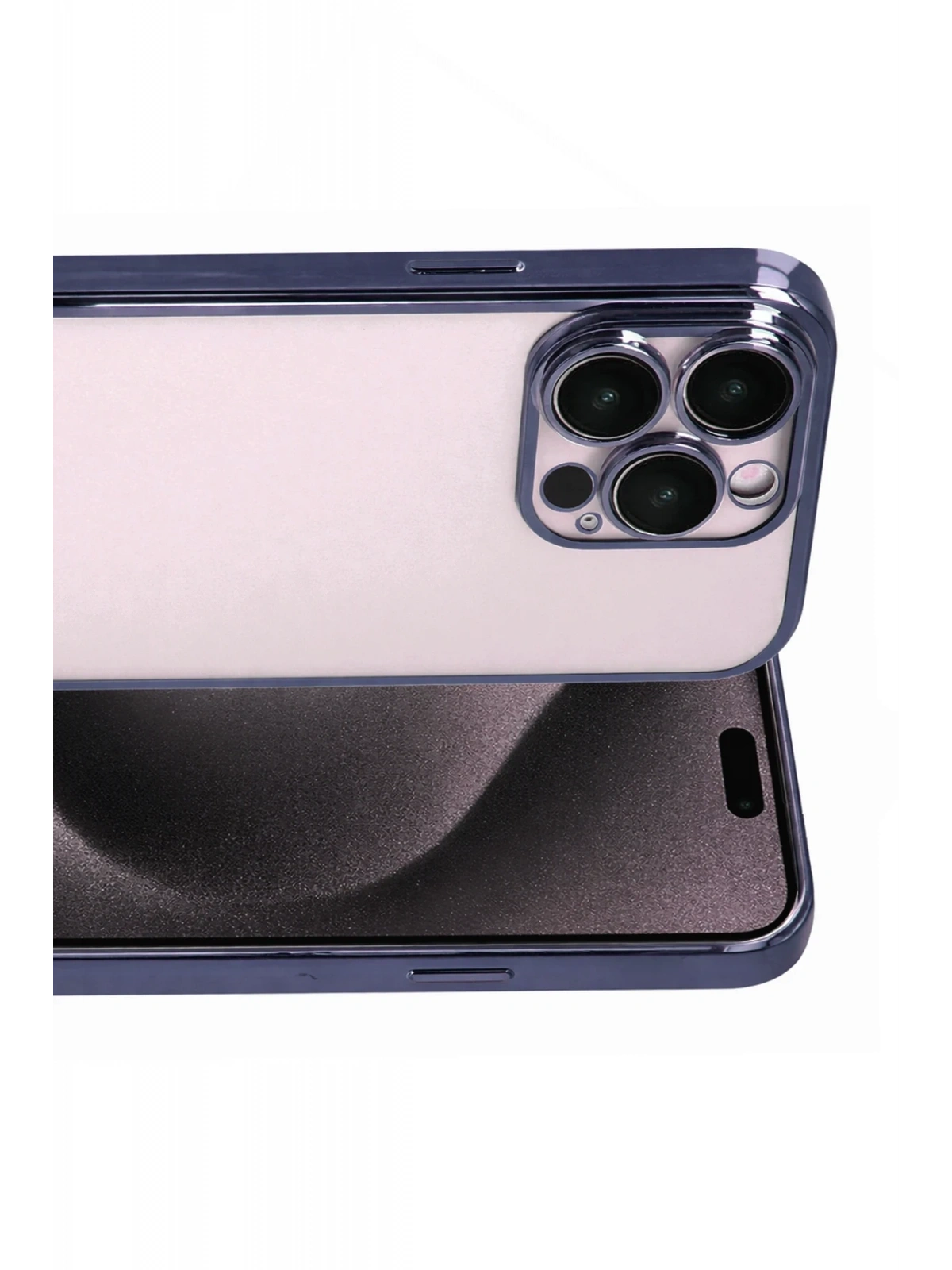 Newface Apple iPhone 15 Pro Max Razer Lensli Silikon - Lacivert