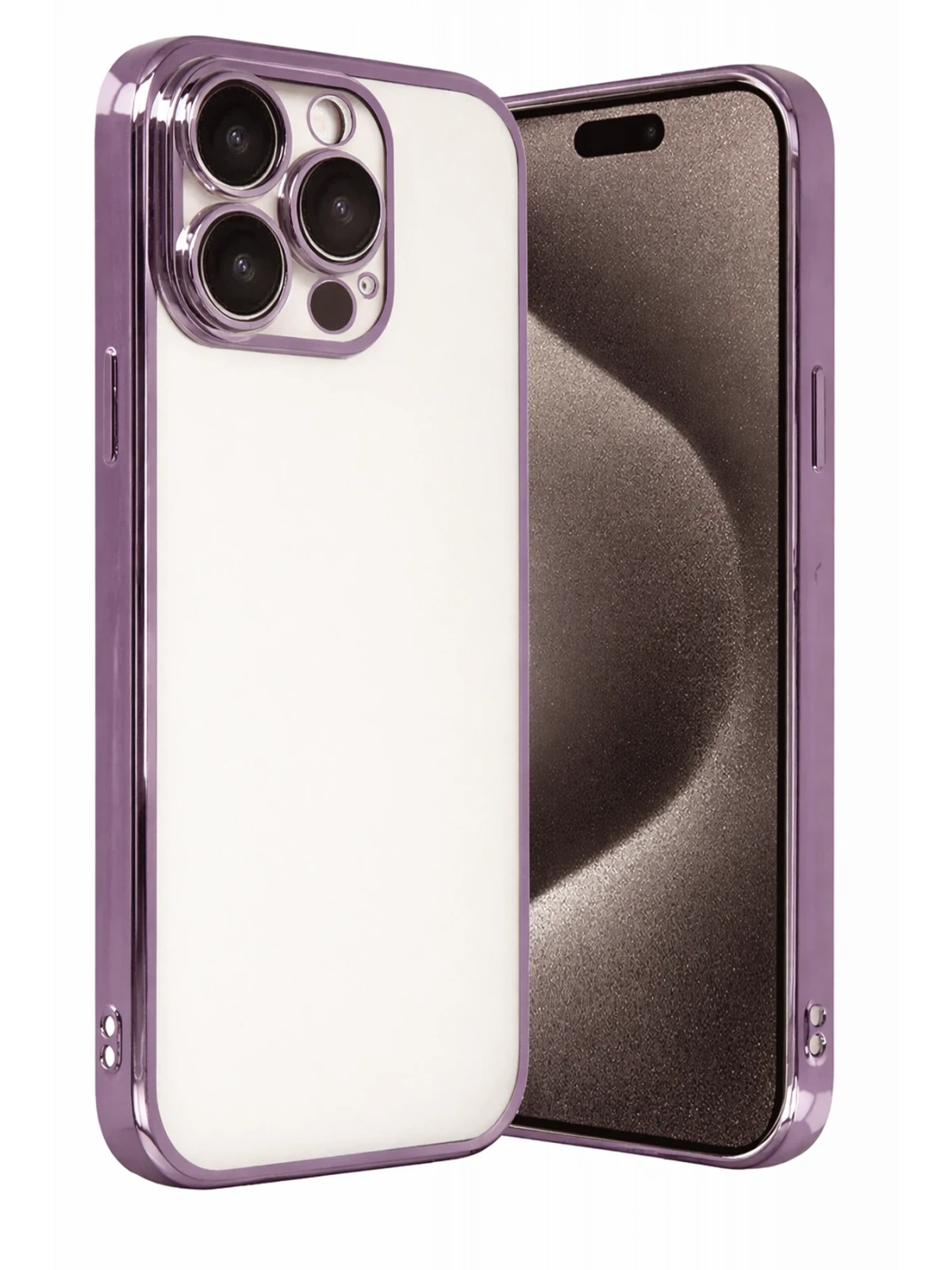 Newface Apple iPhone 15 Pro Max Razer Lensli Silikon - Mor
