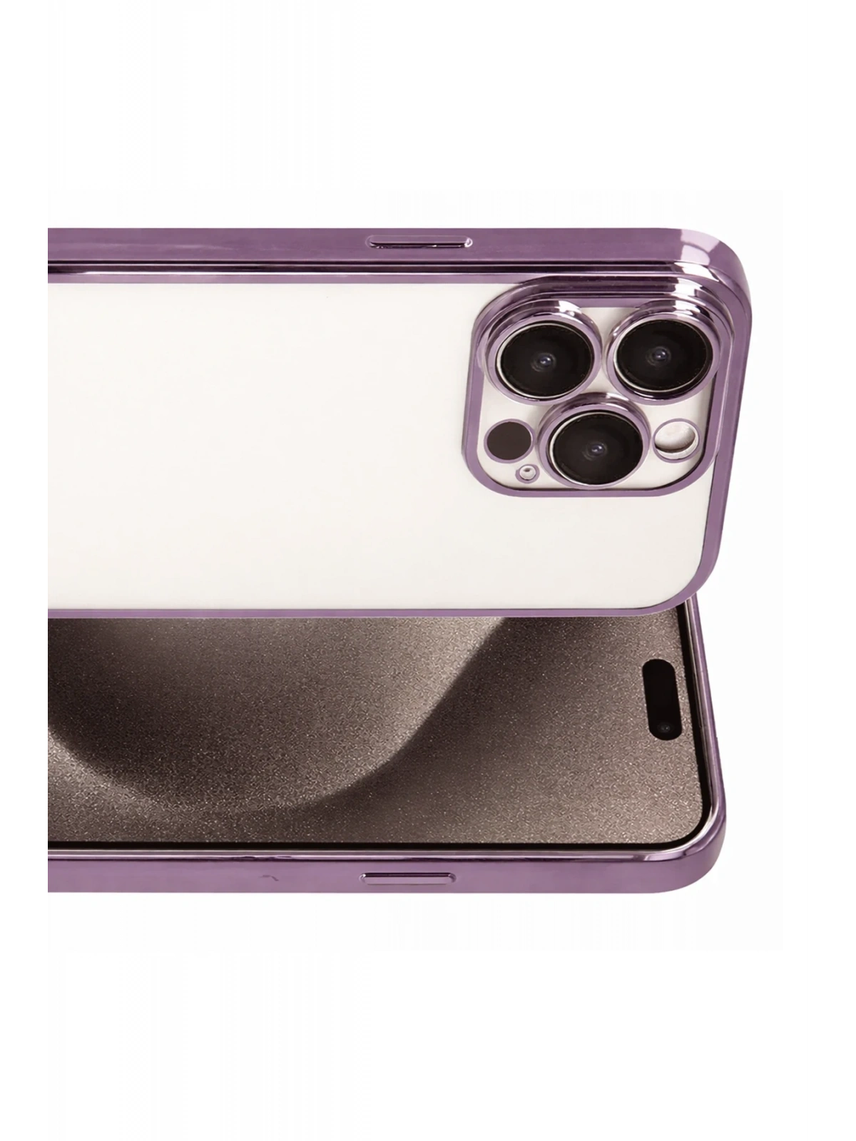 Newface Apple iPhone 15 Pro Max Razer Lensli Silikon - Mor