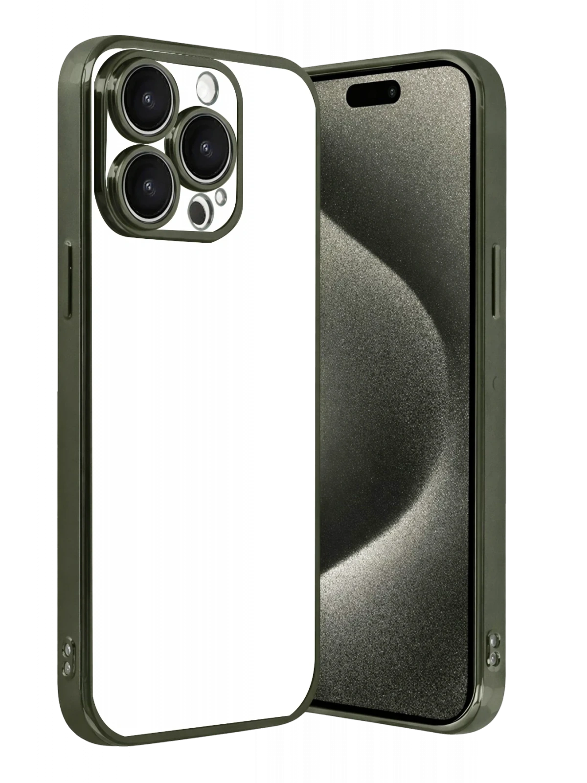 Newface Apple iPhone 15 Pro Max Razer Lensli Silikon - Yeşil