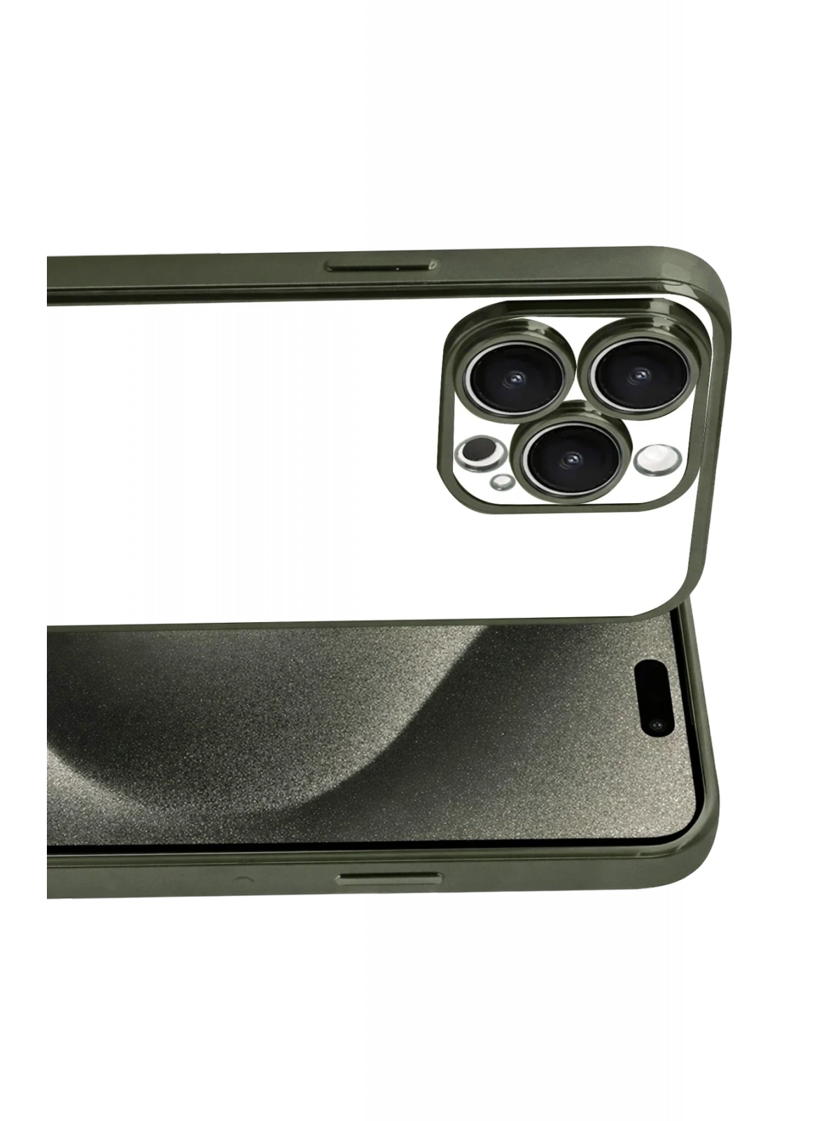 Newface Apple iPhone 15 Pro Max Razer Lensli Silikon - Yeşil