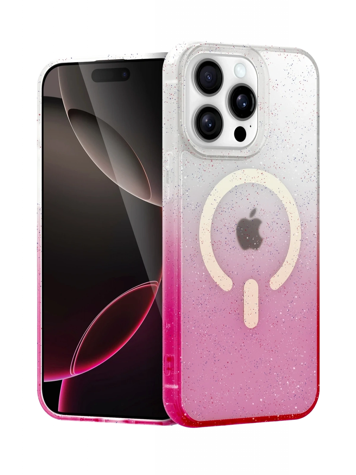 Newface Apple iPhone 15 Pro Pummel Shiny Magsafe Kapak - Pembe