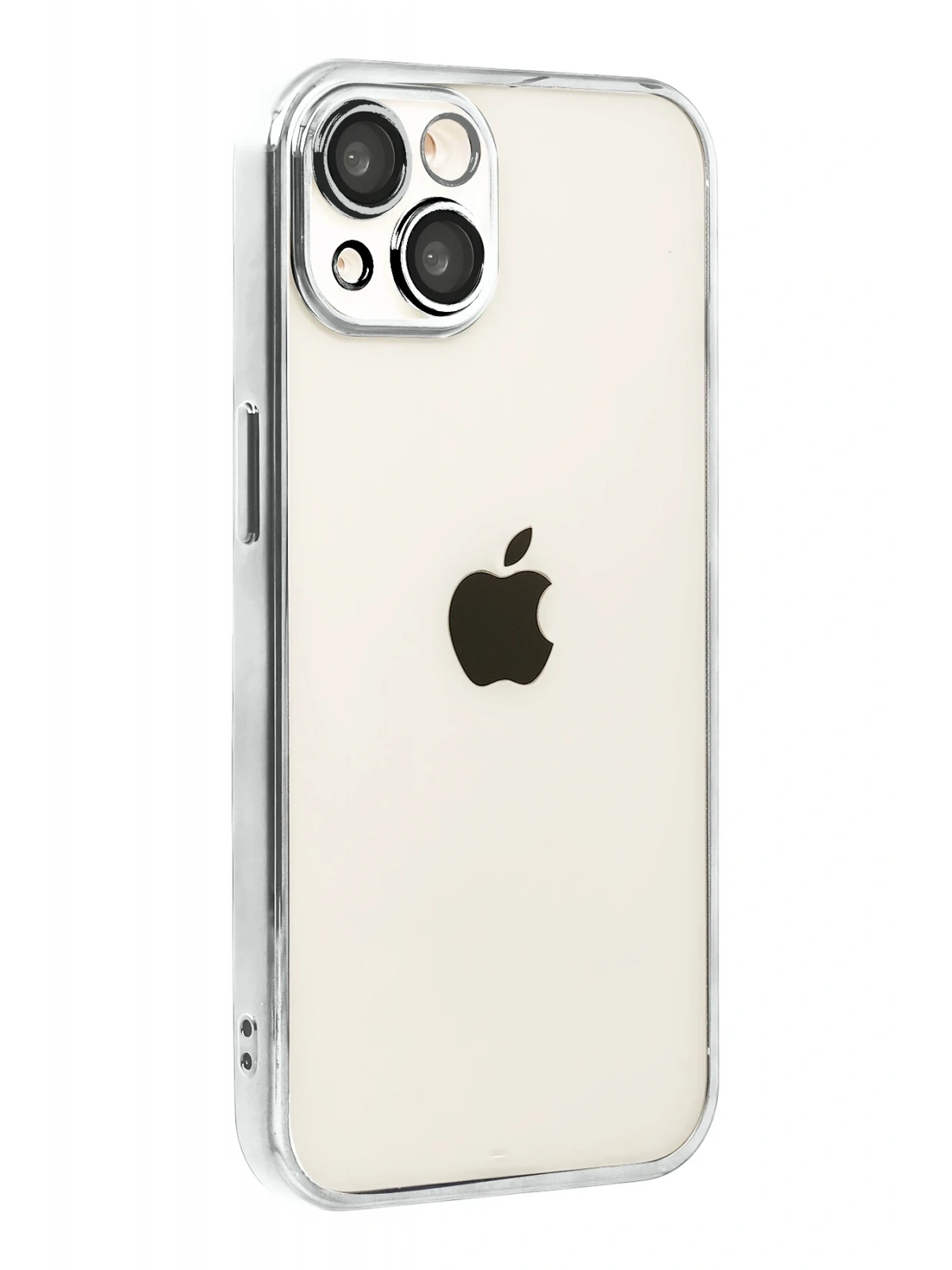 Newface Apple iPhone 15 Razer Lensli Silikon - Gümüş
