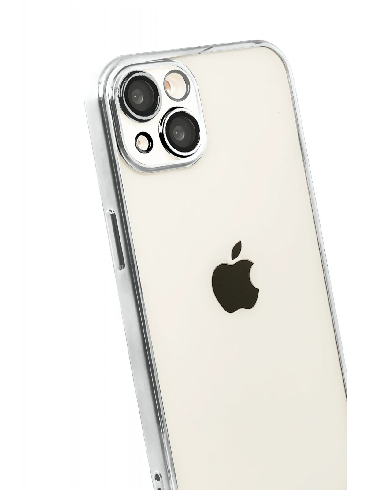 Newface Apple iPhone 15 Razer Lensli Silikon - Gümüş