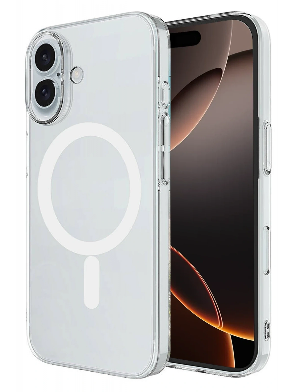 Newface Apple iPhone 16 Kılıf Magneticsafe Şeffaf Silikon - Şeffaf