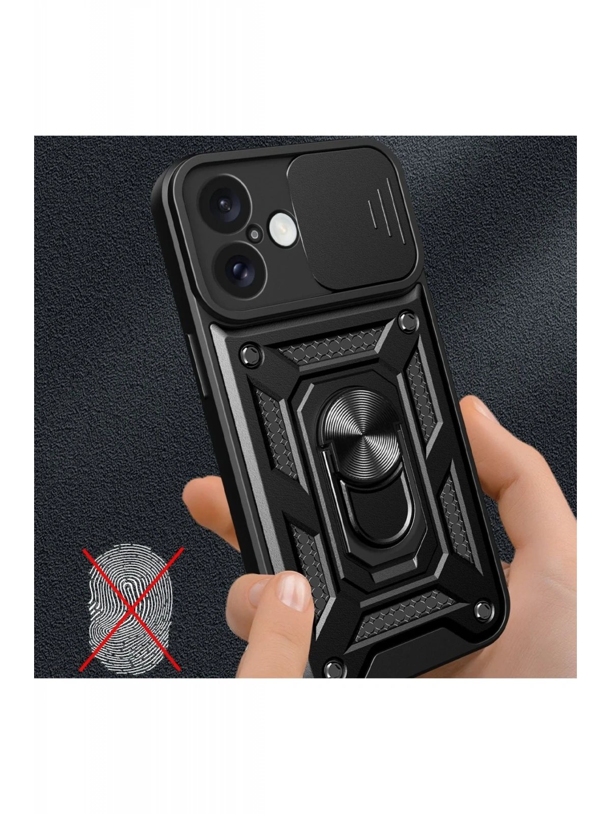 Newface Apple iPhone 16 Kılıf Pars Lens Yüzüklü Silikon - Gümüş