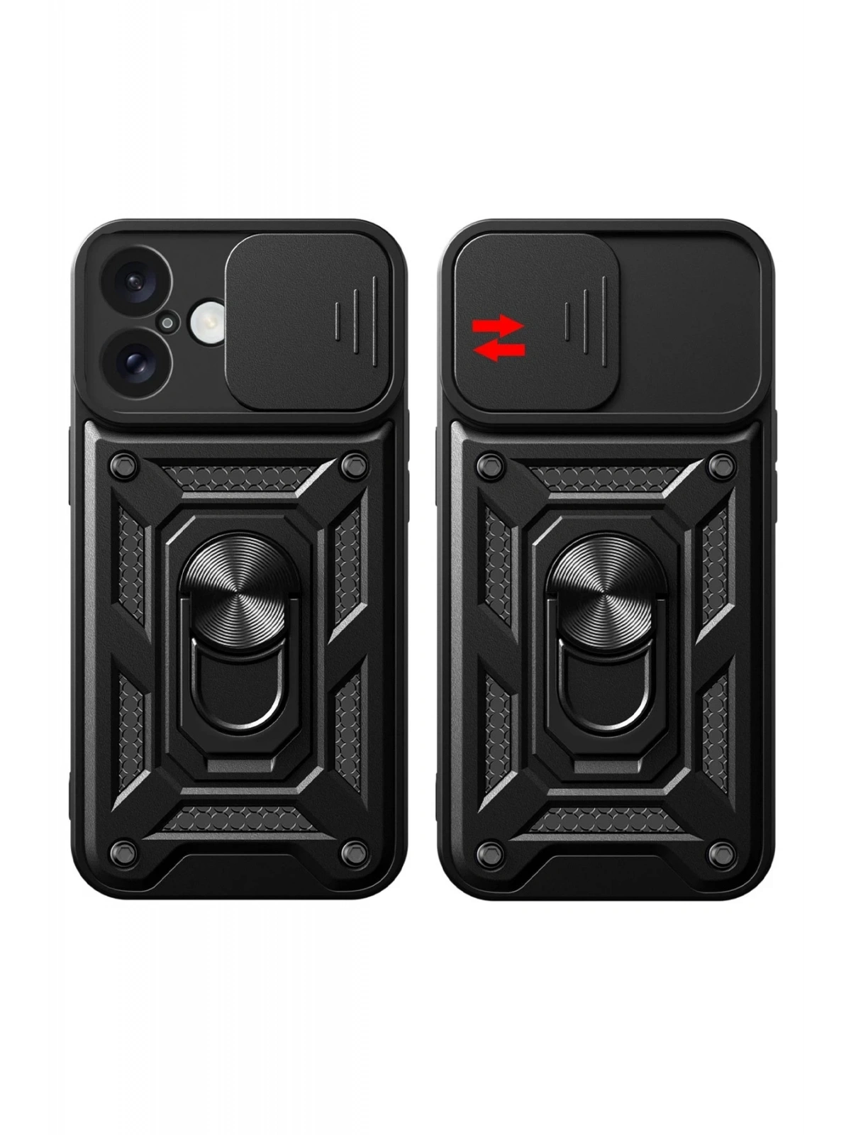 Newface Apple iPhone 16 Kılıf Pars Lens Yüzüklü Silikon - Yeşil