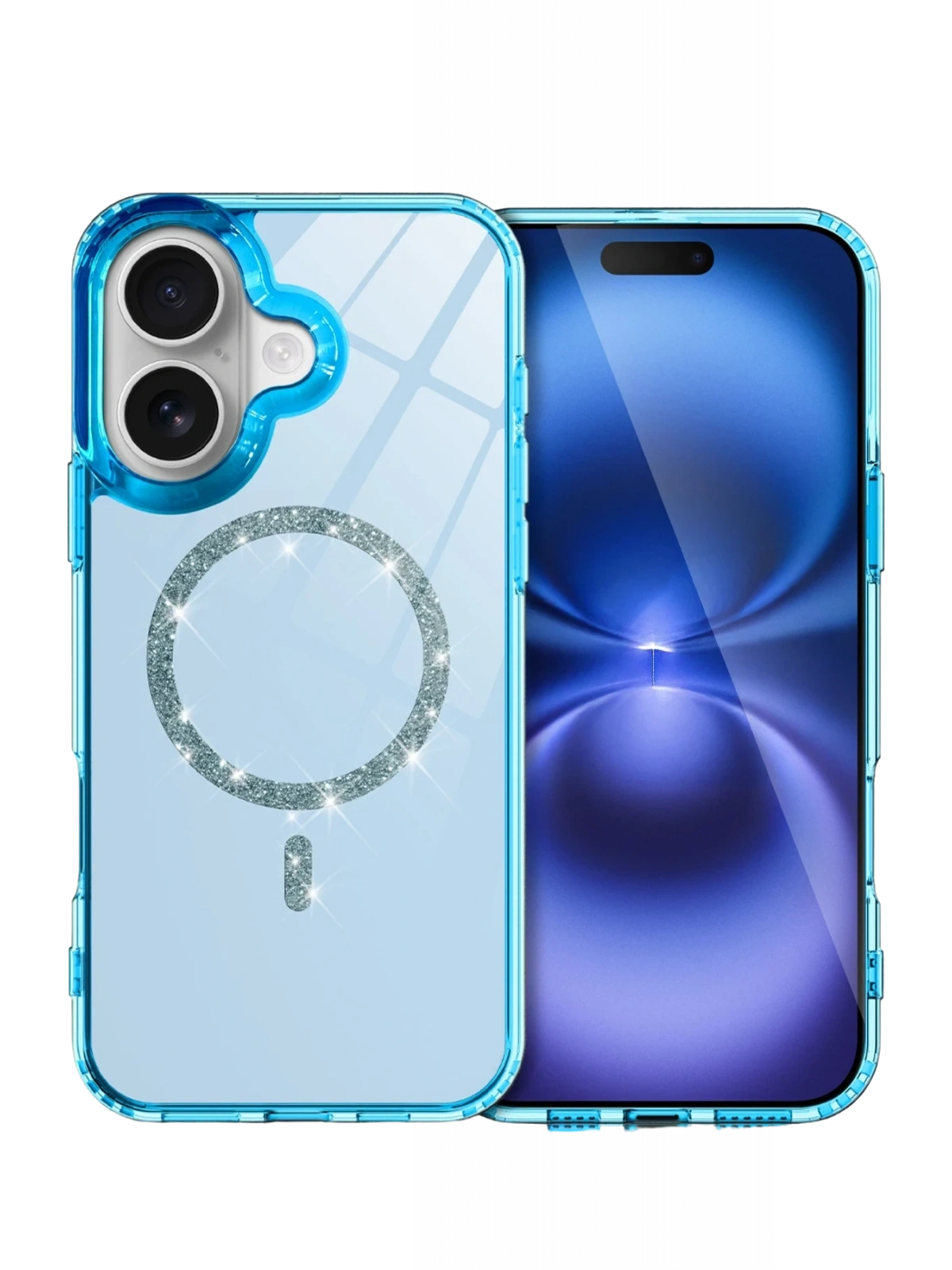 Newface Apple iPhone 16 Live Diamond Magsafe Kapak - Mavi