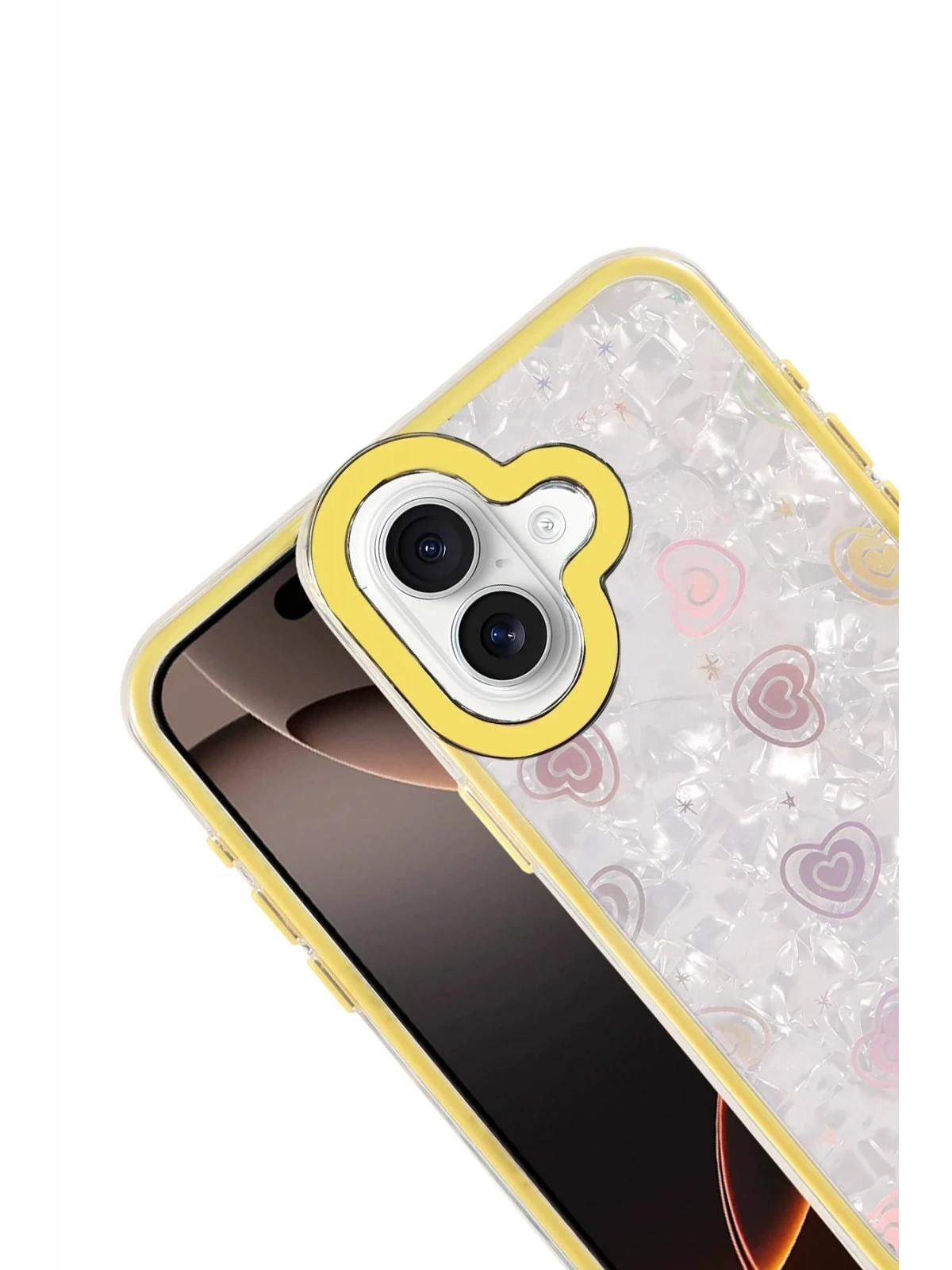Newface Apple iPhone 16 Lumi Desenli Kapak - Sarı