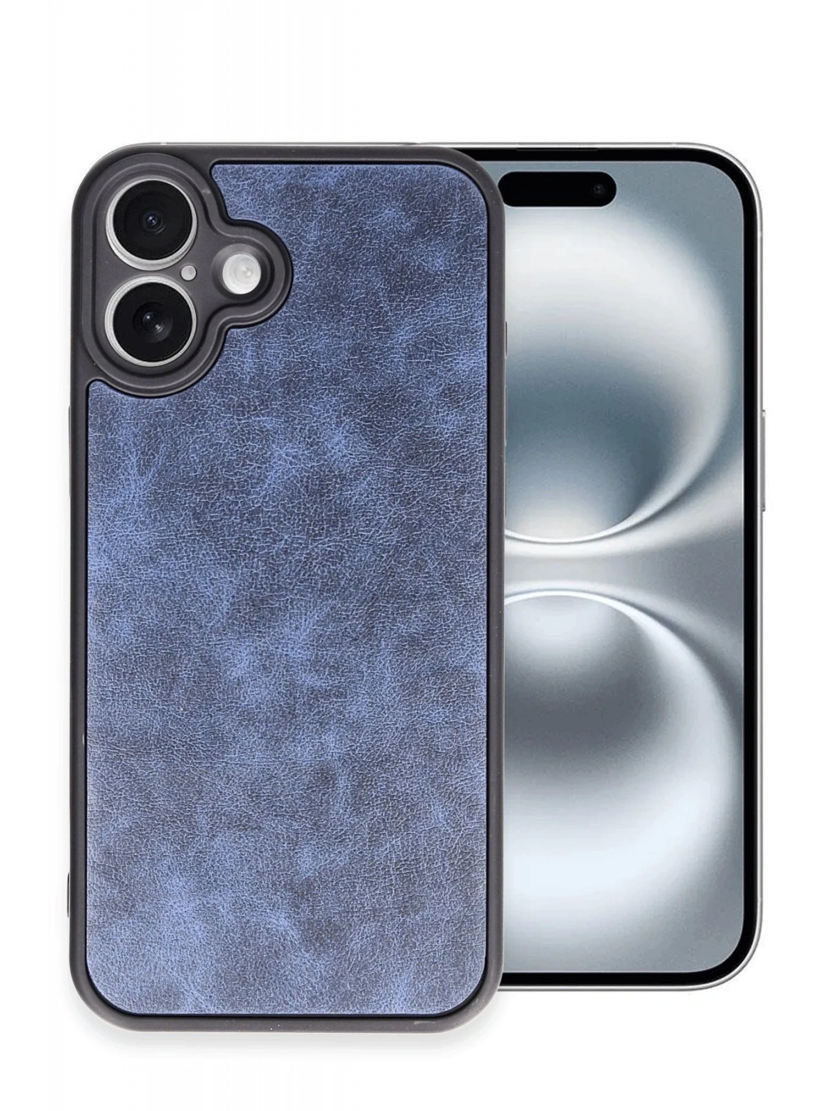 Newface Apple iPhone 16 Plus Kılıf Aras Deri Kapak - Lacivert
