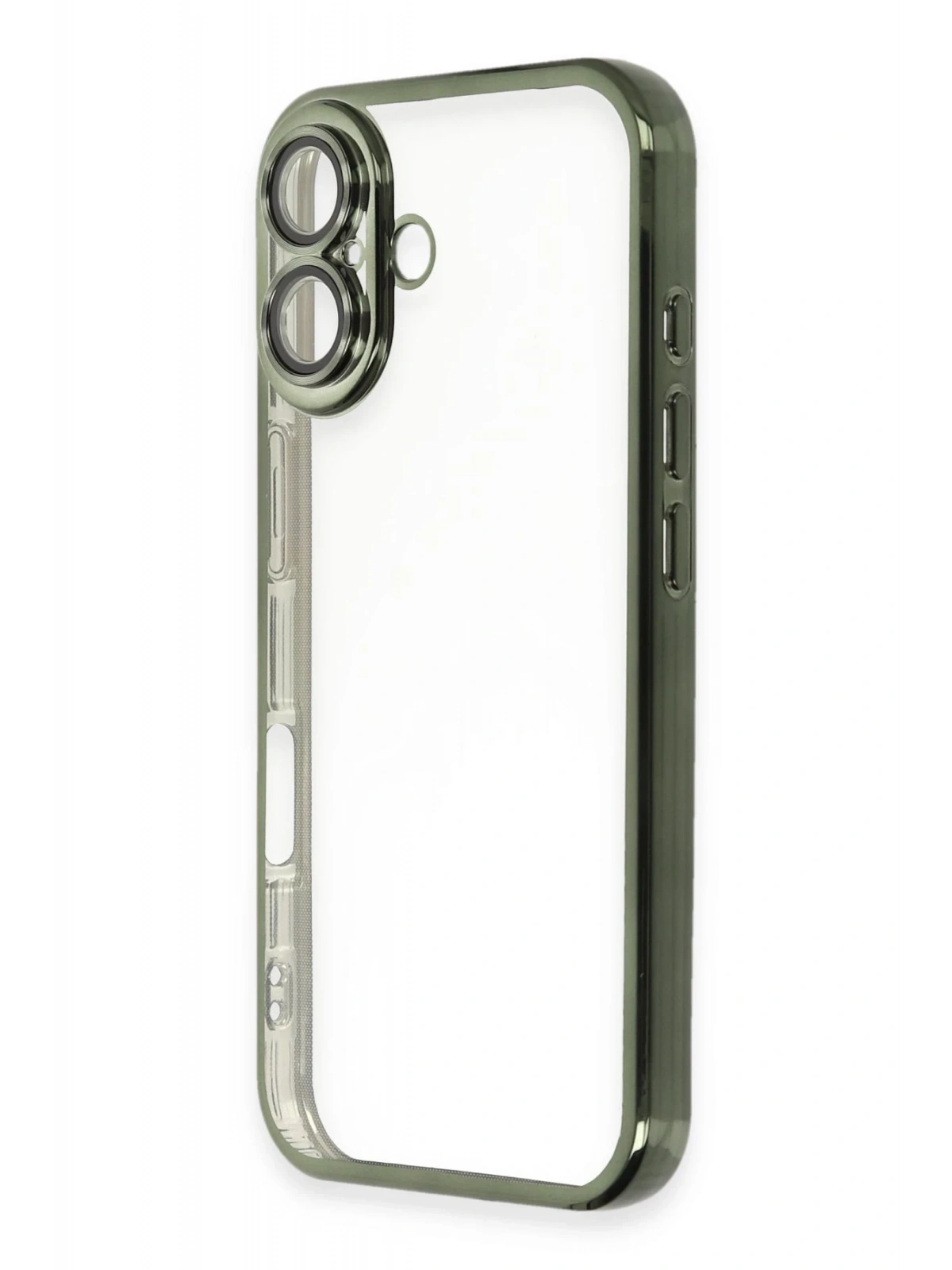 Newface Apple iPhone 16 Plus Kılıf Razer Lensli Silikon - Yeşil