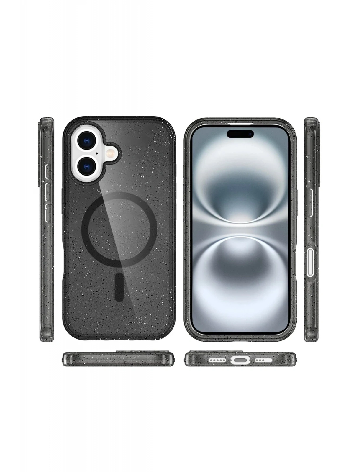 Newface Apple iPhone 16 Plus Kılıf Star Magsafe Kapak - Siyah