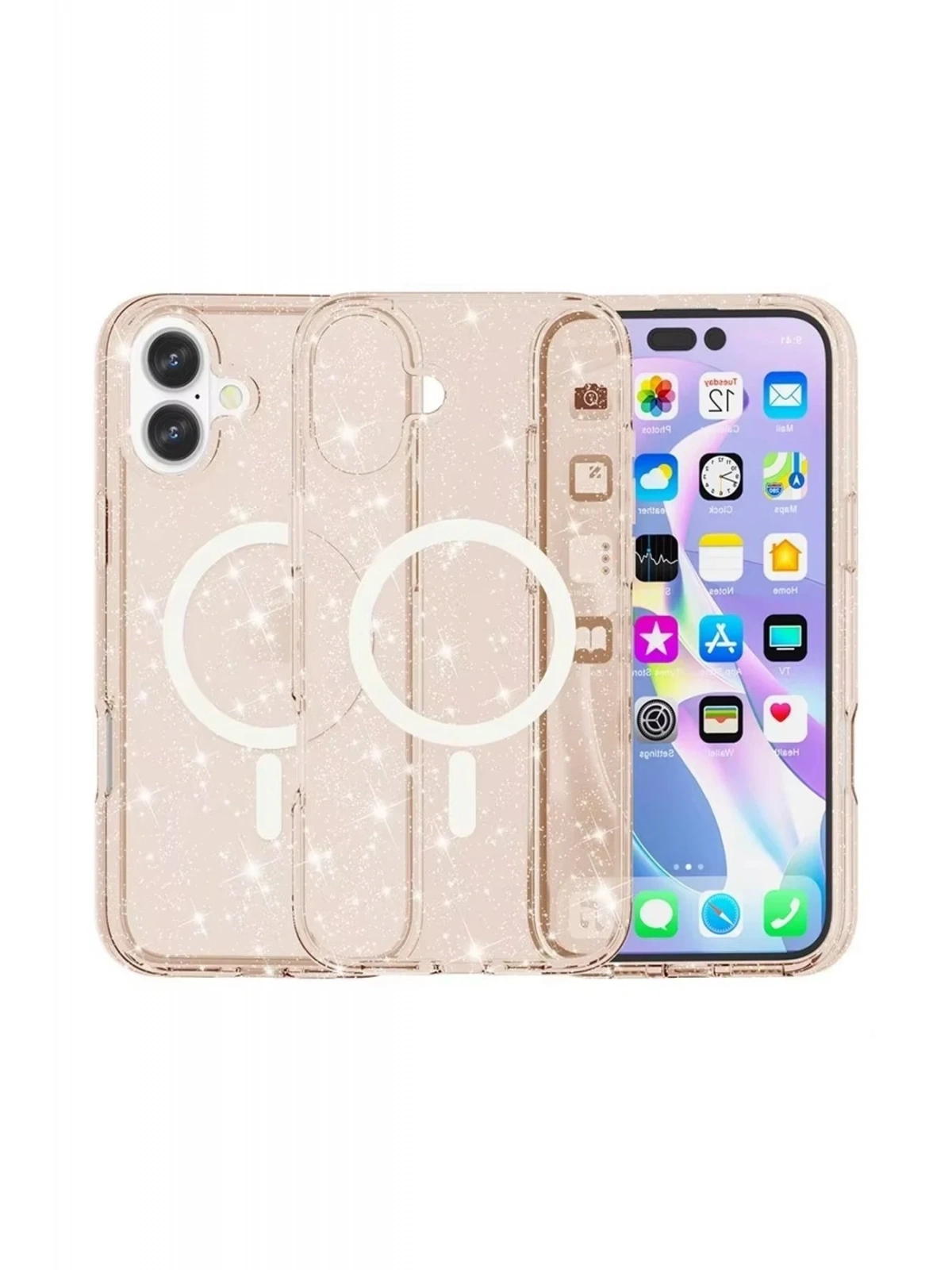 Newface Apple iPhone 16 Plus Kılıf Star Magsafe Kapak - Turuncu