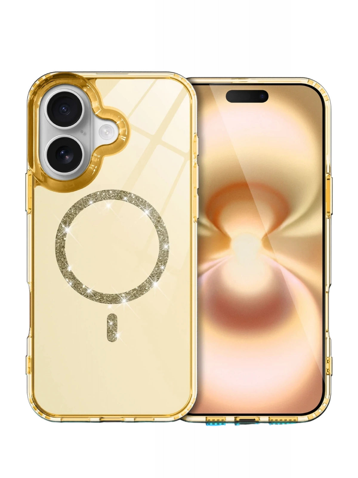 Newface Apple iPhone 16 Plus Live Diamond Magsafe Kapak - Sarı