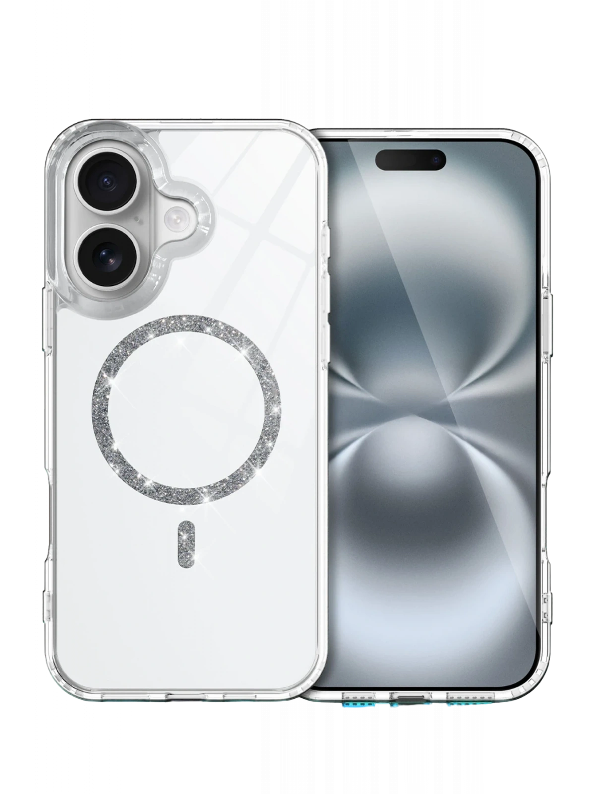 Newface Apple iPhone 16 Plus Live Diamond Magsafe Kapak - Şeffaf