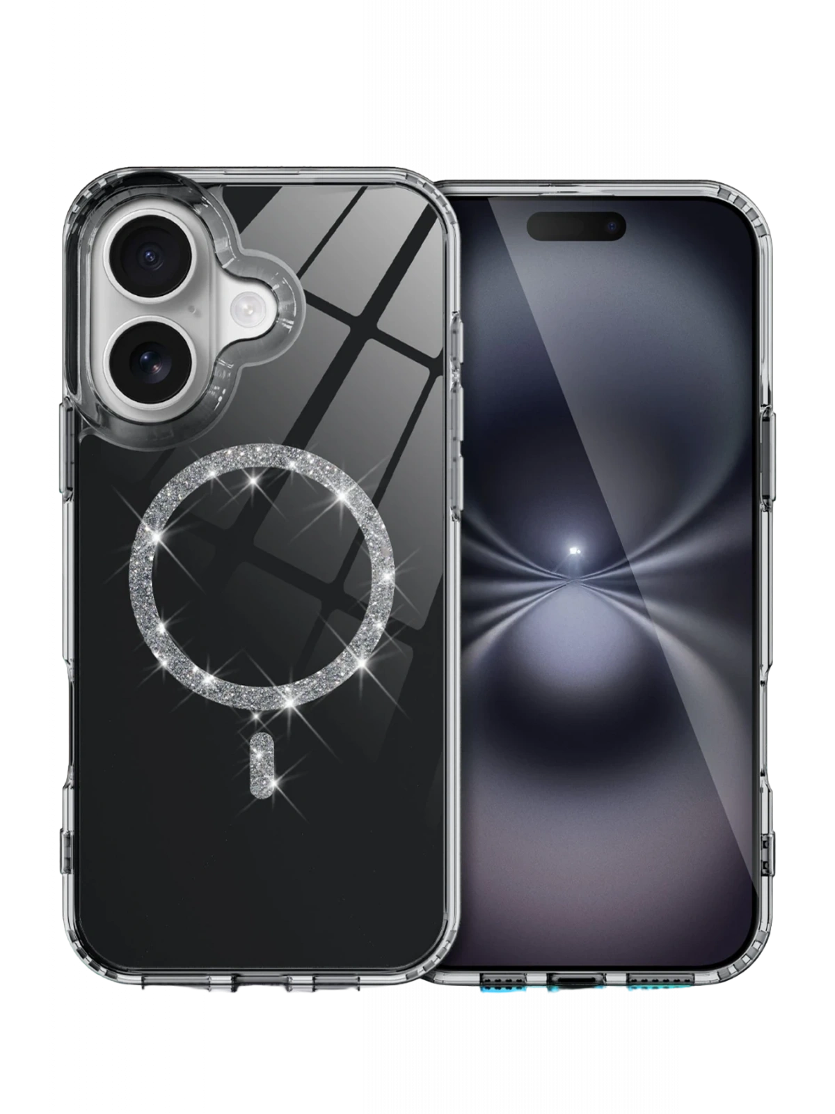 Newface Apple iPhone 16 Plus Live Diamond Magsafe Kapak - Siyah