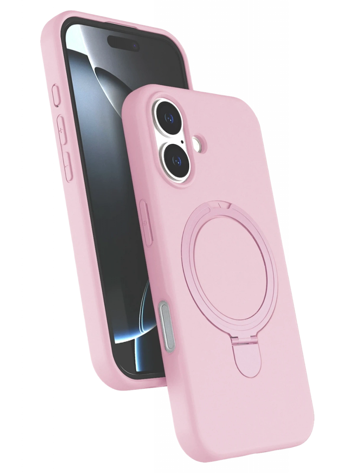 Newface Apple iPhone 16 Plus Regal Magsafe Standlı Kapak - Açık Pembe