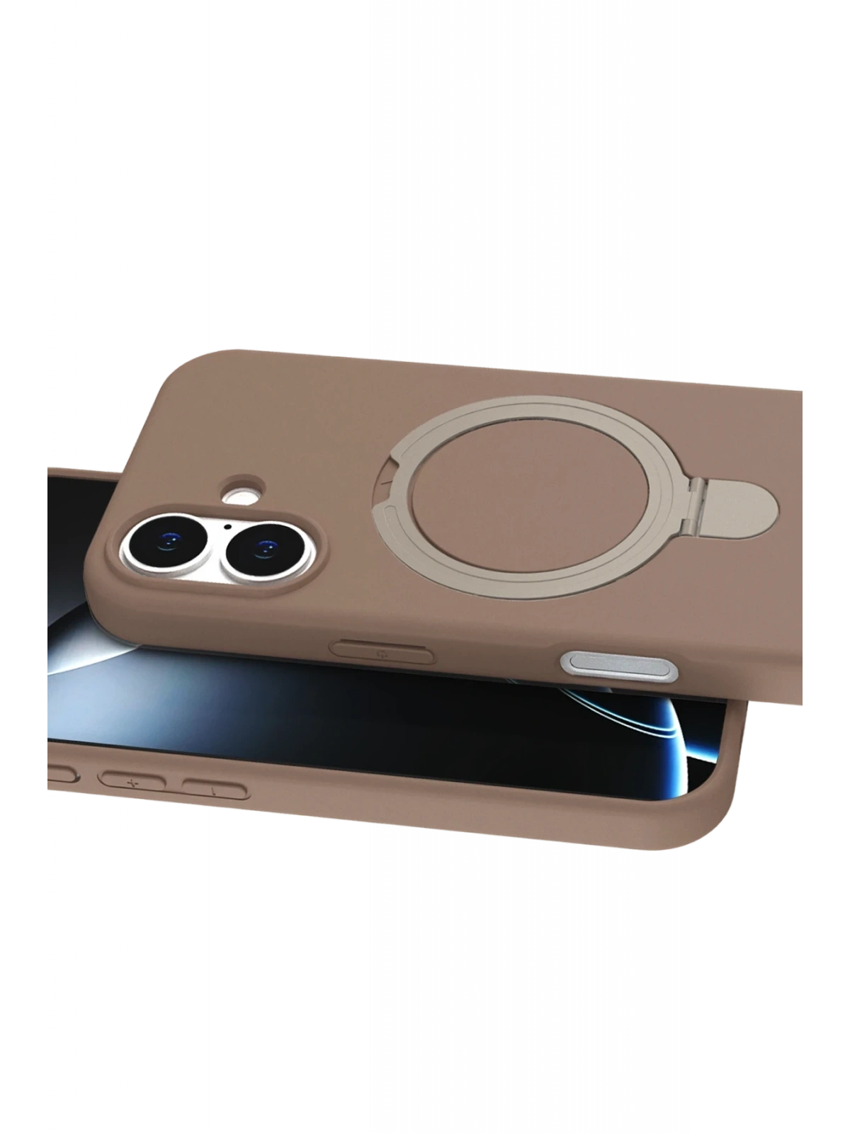 Newface Apple iPhone 16 Plus Regal Magsafe Standlı Kapak - Çöl Titanyum