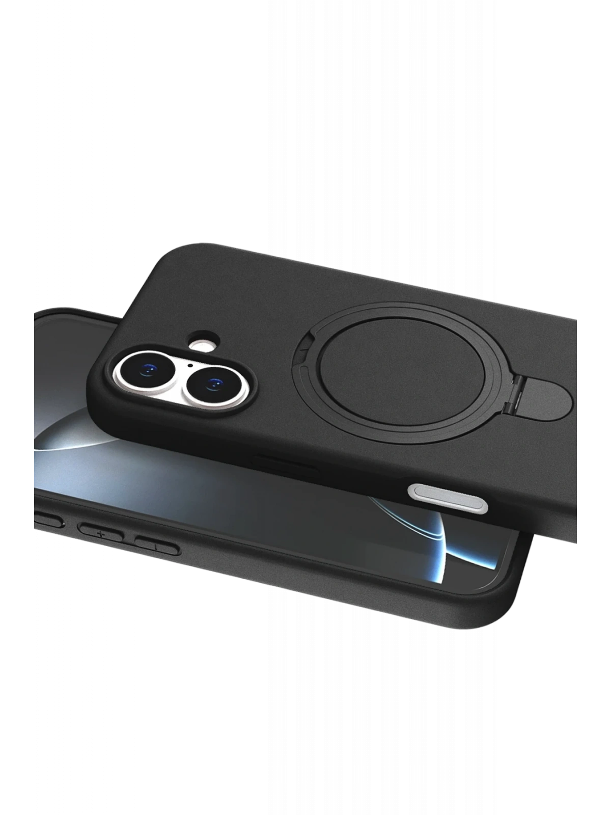 Newface Apple iPhone 16 Plus Regal Magsafe Standlı Kapak - Siyah