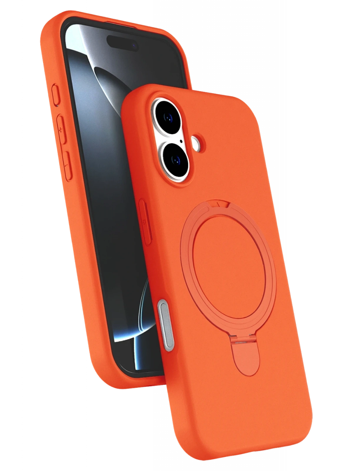 Newface Apple iPhone 16 Plus Regal Magsafe Standlı Kapak - Turuncu
