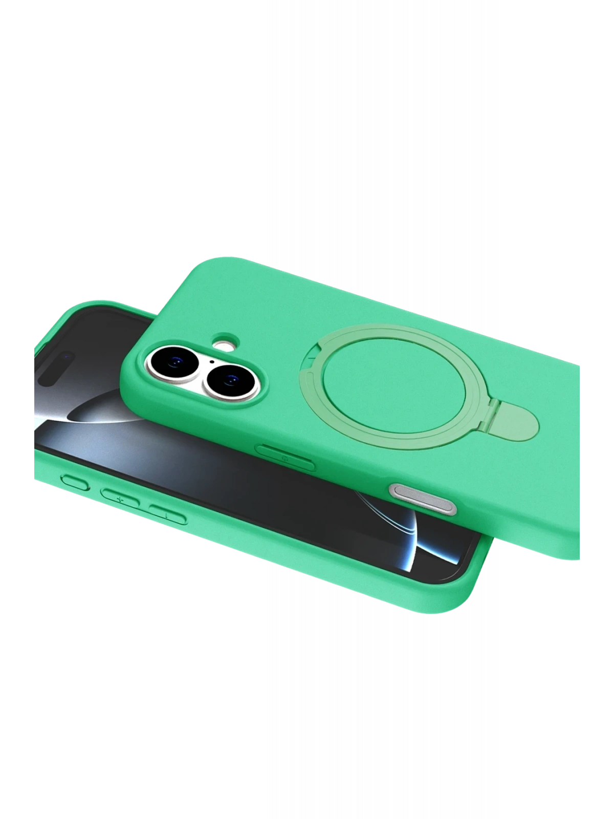Newface Apple iPhone 16 Plus Regal Magsafe Standlı Kapak - Yeşil