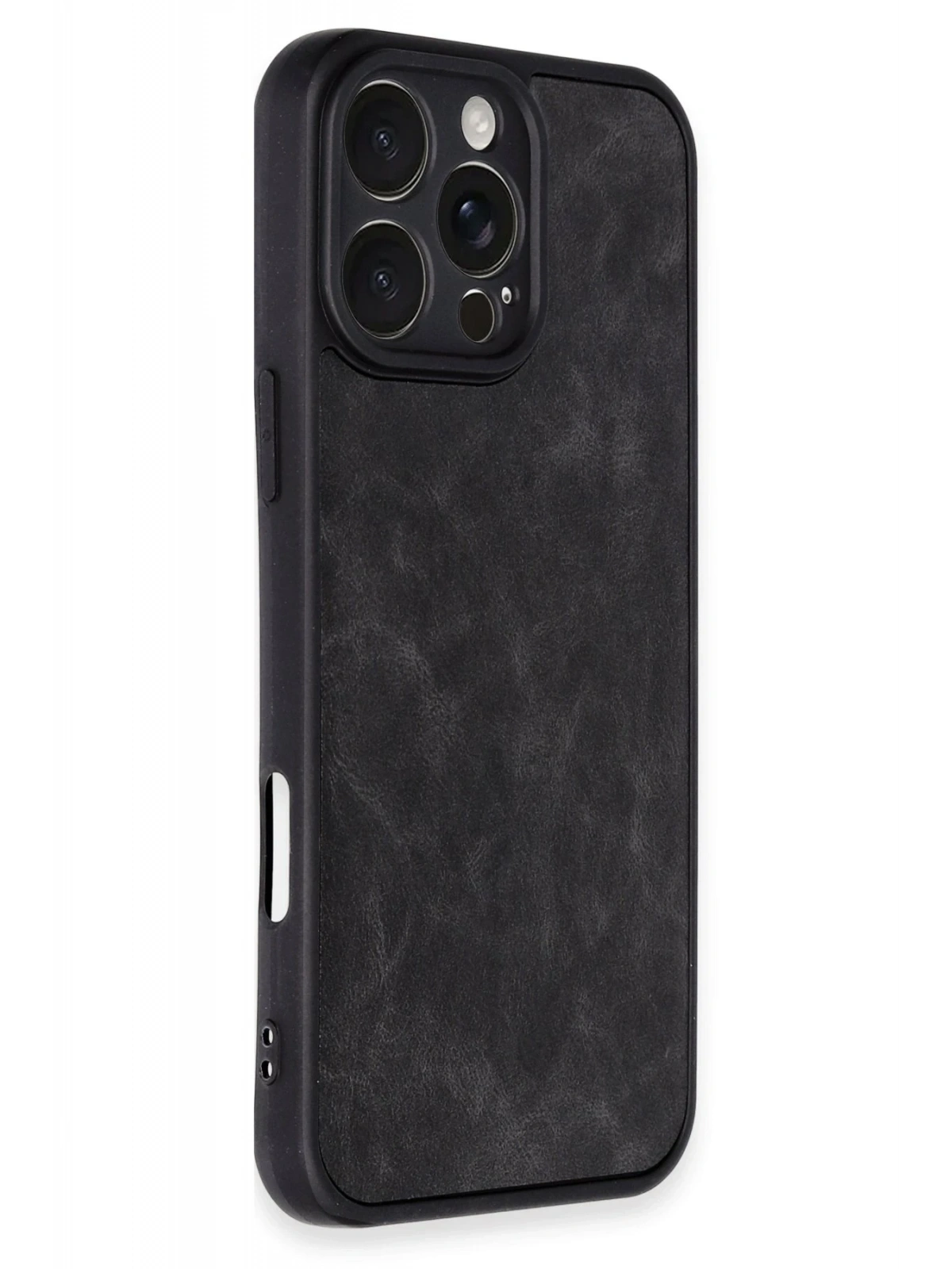 Newface Apple iPhone 16 Pro Kılıf Aras Deri Kapak - Siyah