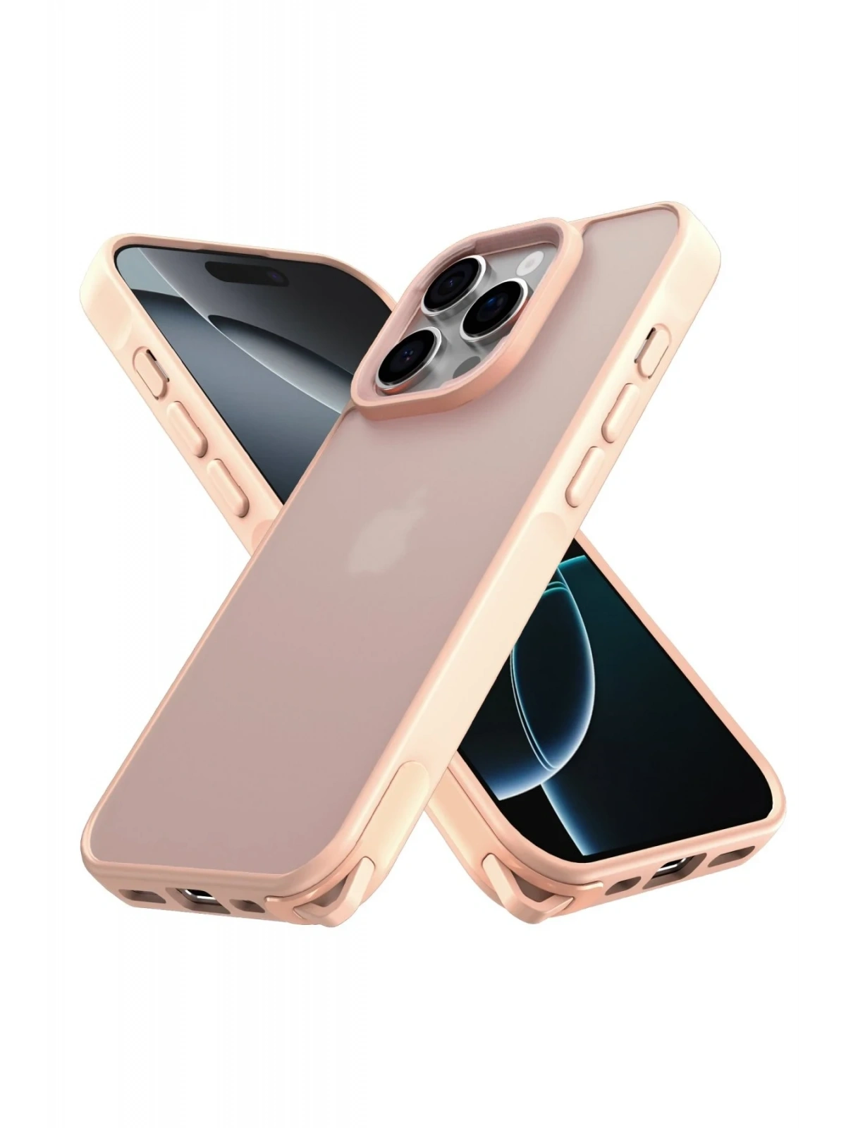 Newface Apple iPhone 16 Pro Kılıf Elegant Kapak - Pudra