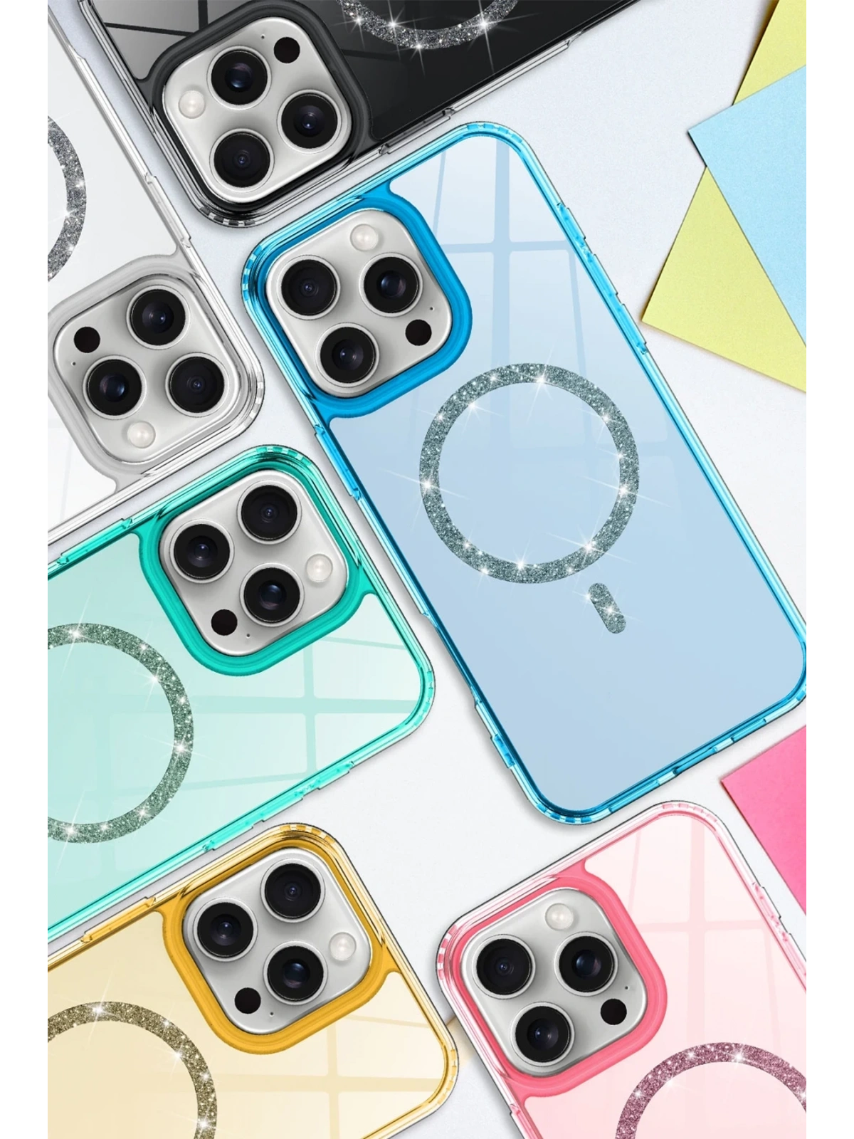 Newface Apple iPhone 16 Pro Live Diamond Magsafe Kapak - Şeffaf
