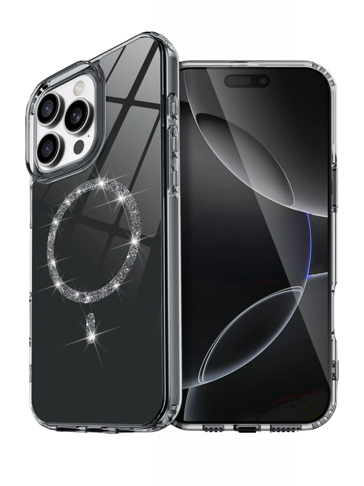 Newface Apple iPhone 16 Pro Live Diamond Magsafe Kapak - Siyah