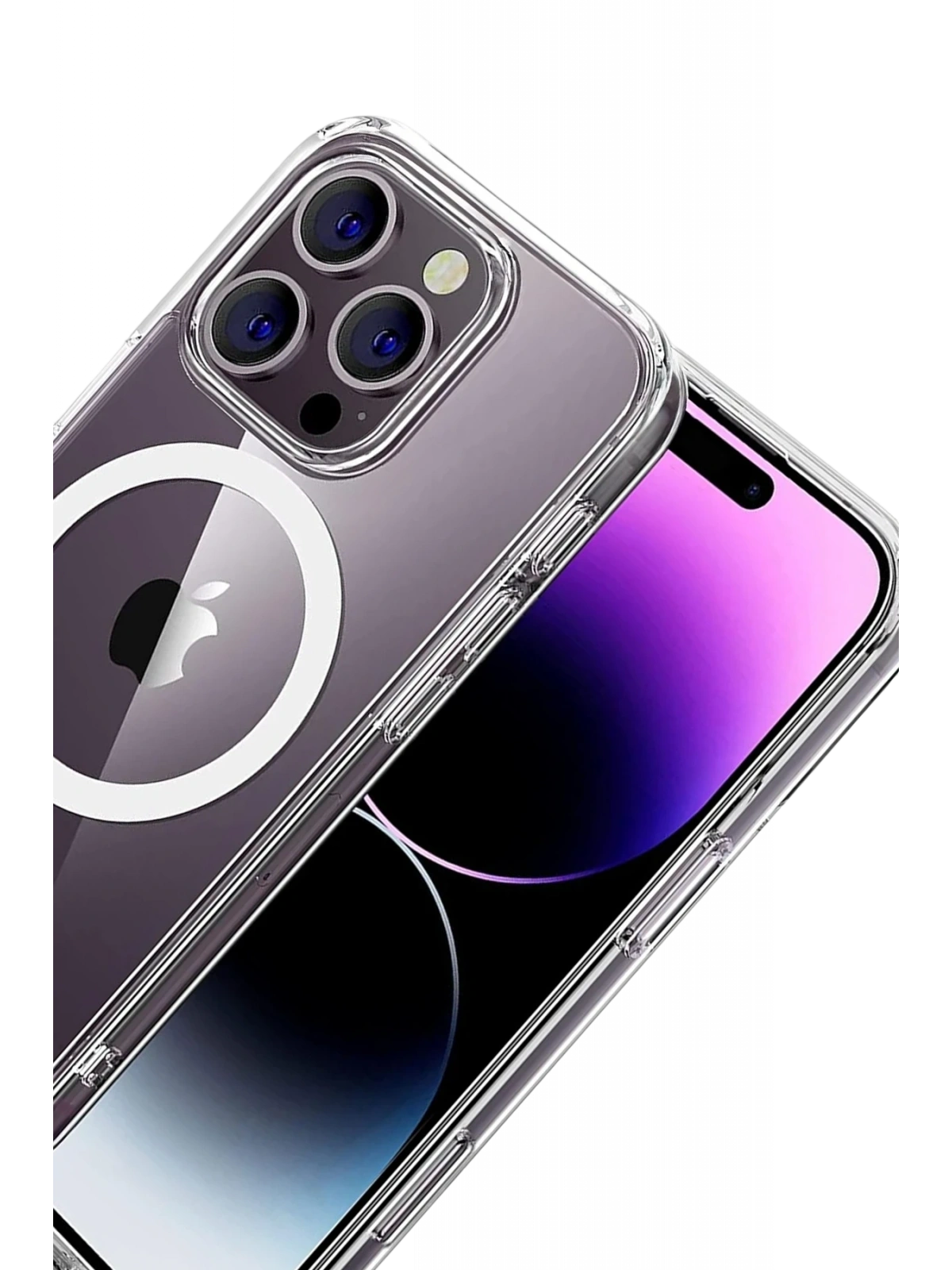 Newface Apple iPhone 16 Pro Max Combo Sert Şeffaf Magsafe Kapak - Şeffaf